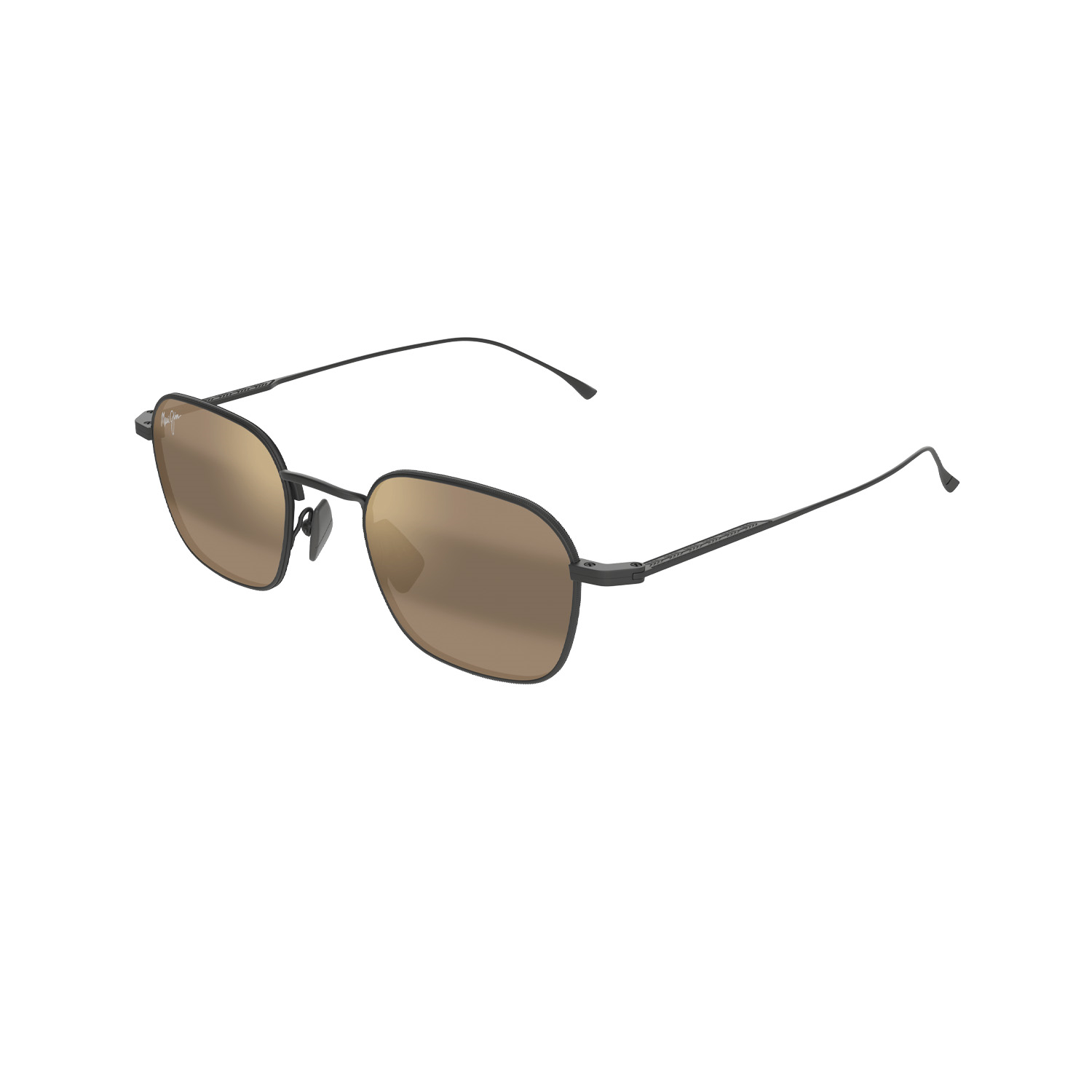 Maui Jim MJ 0690S 00217 48 Unisex Polarize Kare Aynalı Siyah Metal Güneş Gözlüğü