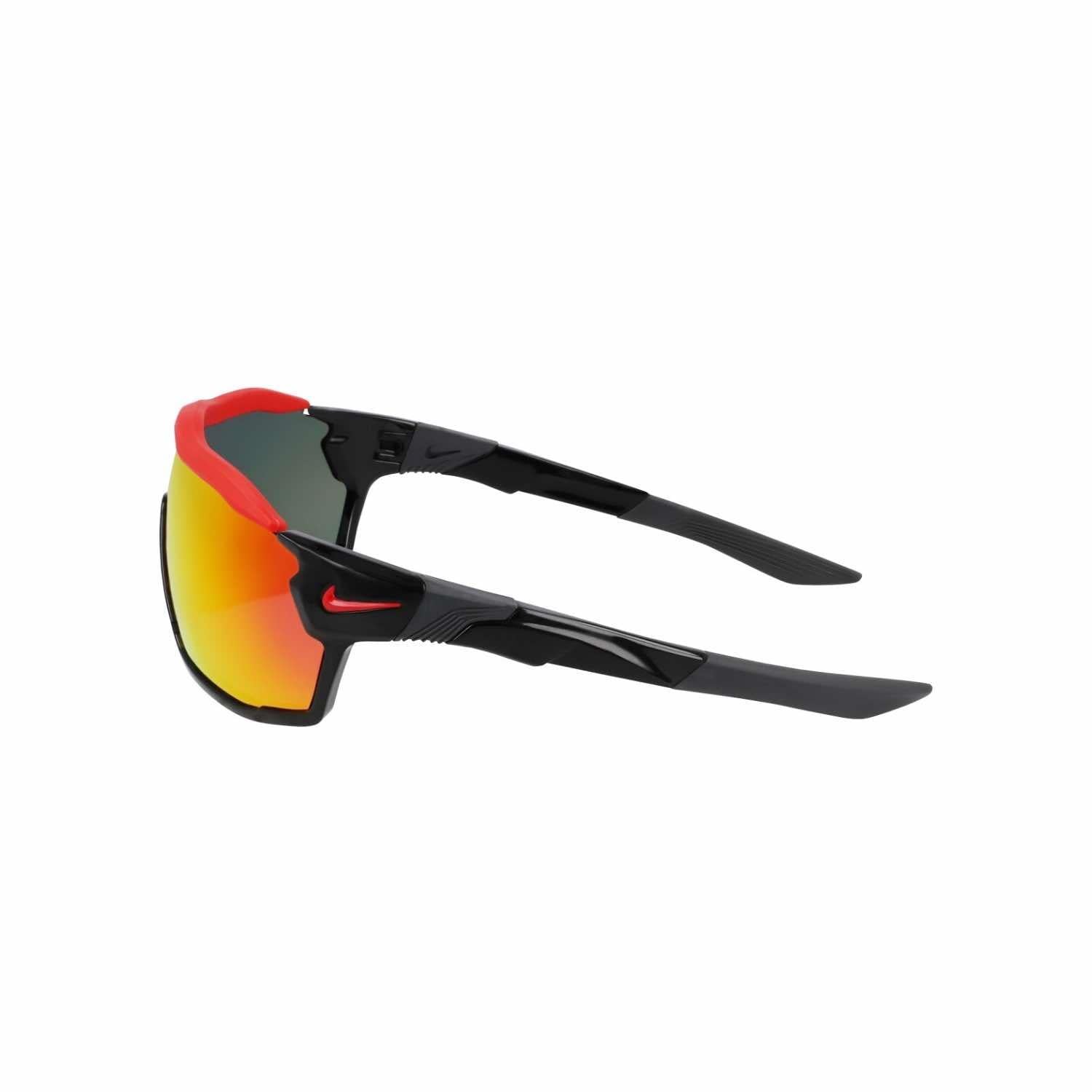 NİKE Show X Rush M DZ7370 010 58 Outdoor Aynalı Geometrik Parlak Siyah Güneş Gözlüğü