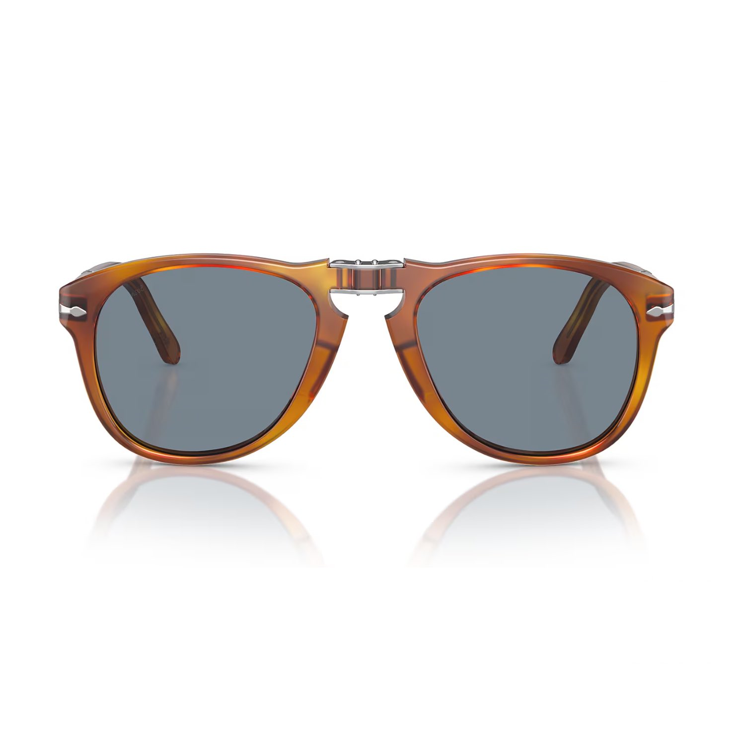 Persol PO 0714SM 9656 54 Erkek Pilot Kırçıllı Kahverengi Katlanabilir Kemik Güneş Gözlüğü