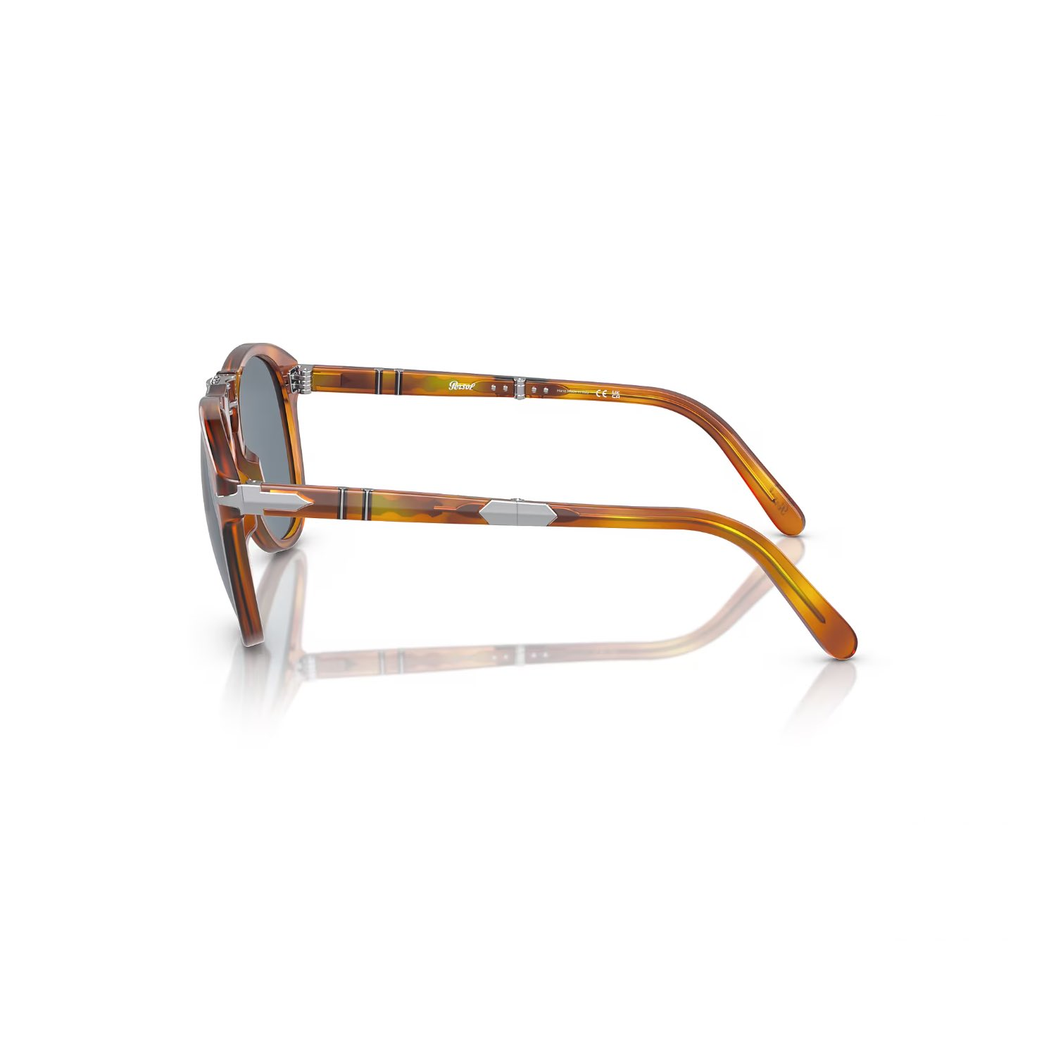 Persol PO 0714SM 9656 54 Erkek Pilot Kırçıllı Kahverengi Katlanabilir Kemik Güneş Gözlüğü