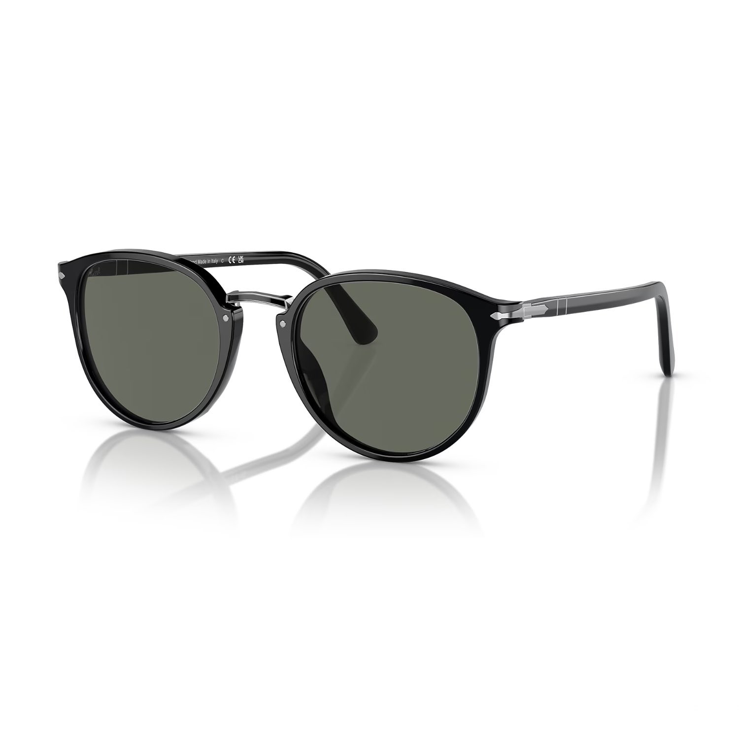 Persol PO 3210S 9531 54 Unisex Oval Siyah Kemik Güneş Gözlüğü
