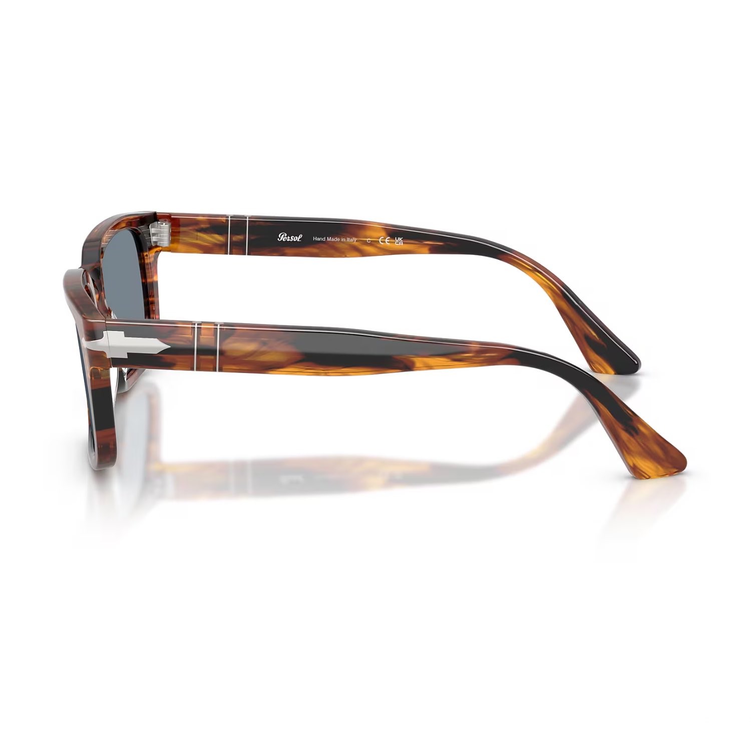 Persol PO 3272S 123556 55 Unisex Dikdörtgen Kırçıllı Kahverengi Kemik Güneş Gözlüğü