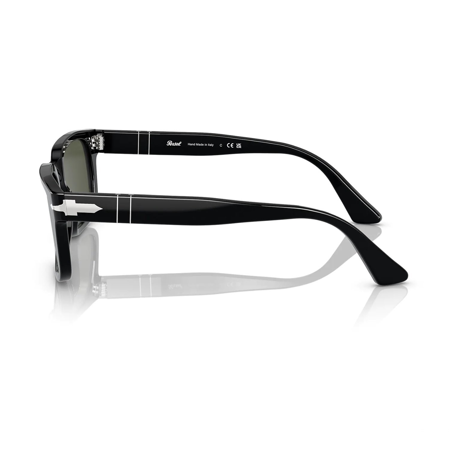 Persol PO 3272S 9531 53 Unisex Dikdörtgen Siyah Kemik Güneş Gözlüğü