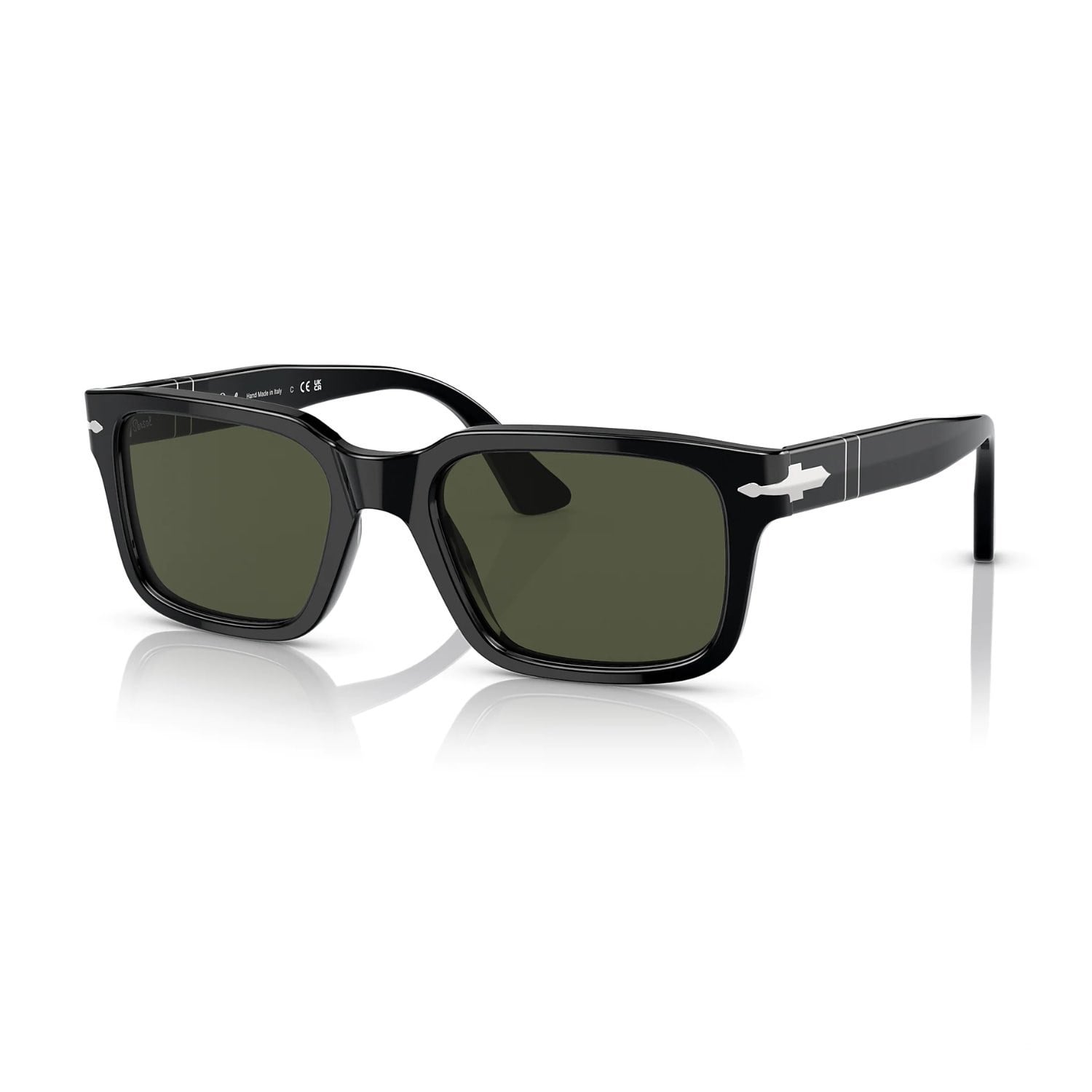 Persol PO 3272S 9531 53 Unisex Dikdörtgen Siyah Kemik Güneş Gözlüğü