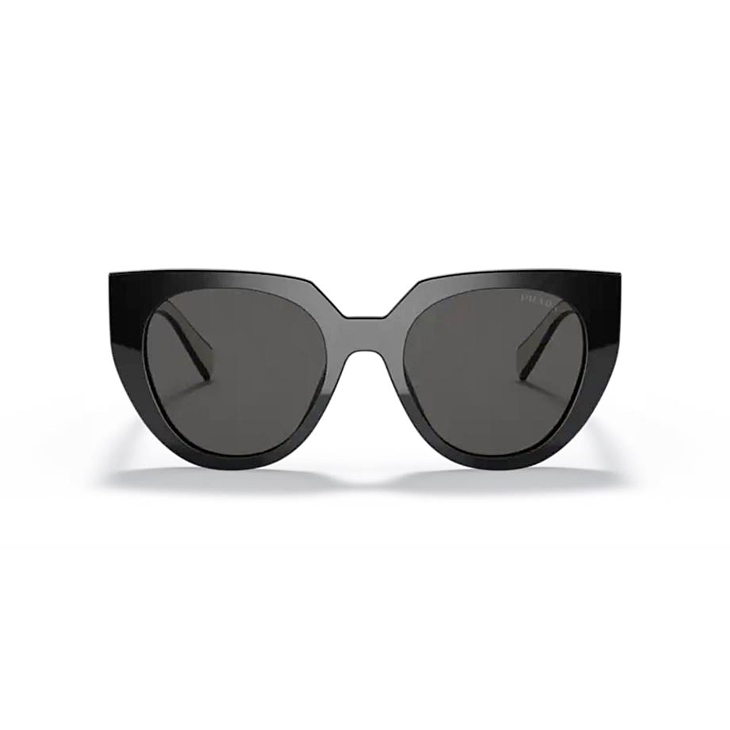 Prada PR 14WS 09Q5S0 52 Kadın Çekik Siyah Kemik Güneş Gözlüğü