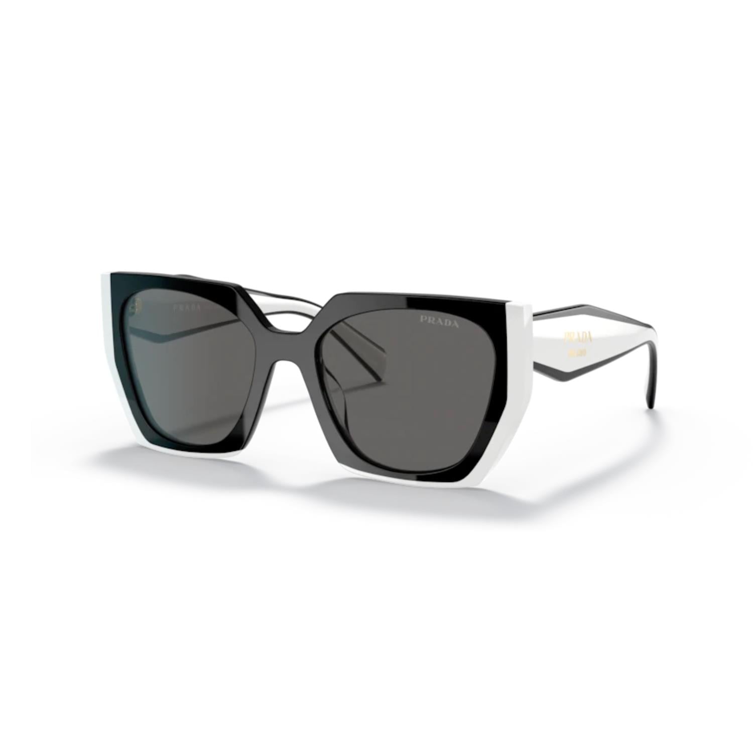 Prada PR 15WS 09Q5S0 54 Kadın Çekik Siyah Kemik Güneş Gözlüğü