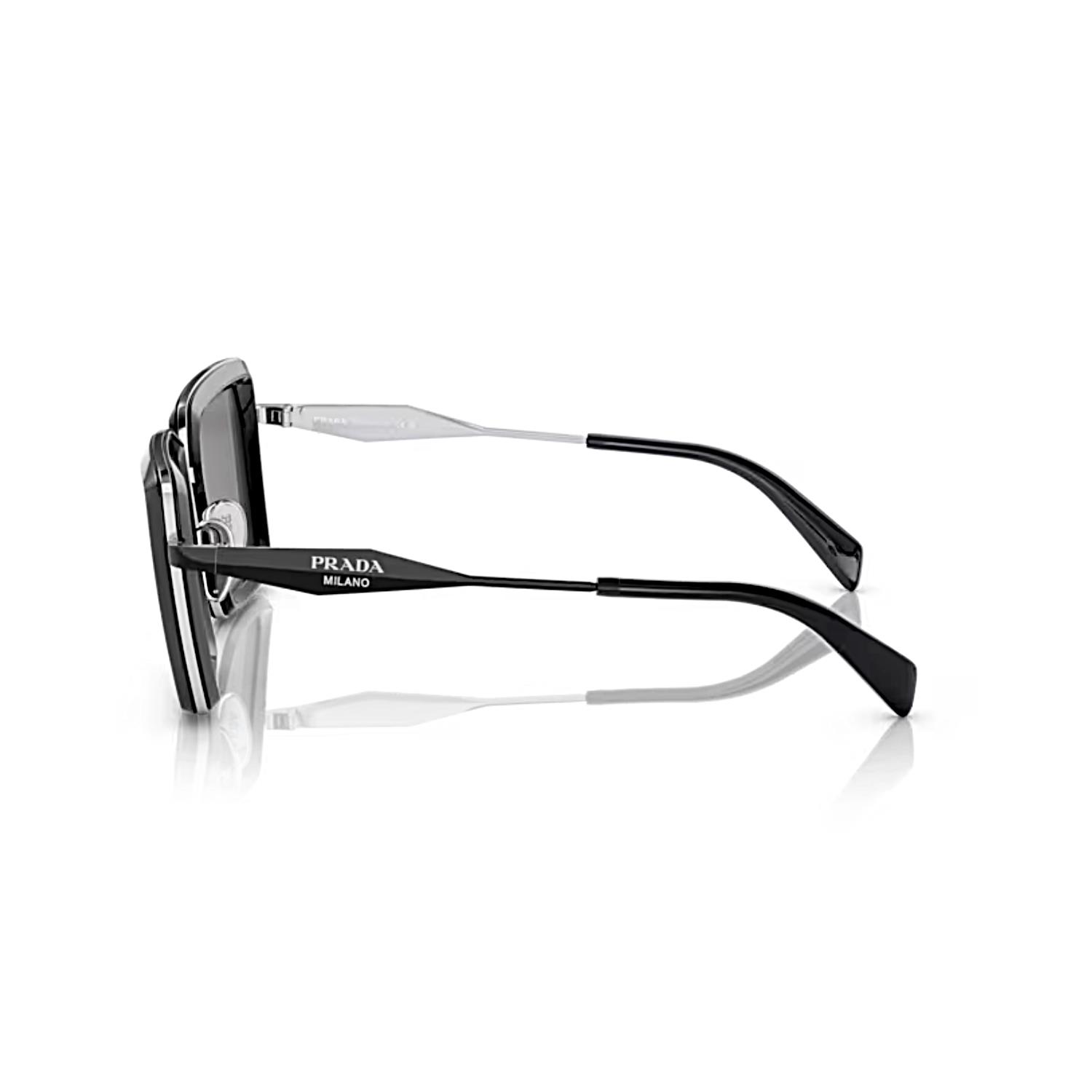 Prada PR 55ZS 1AB5Z1 52 Kadın Yastık Polarize Siyah Metal Güneş Gözlüğü