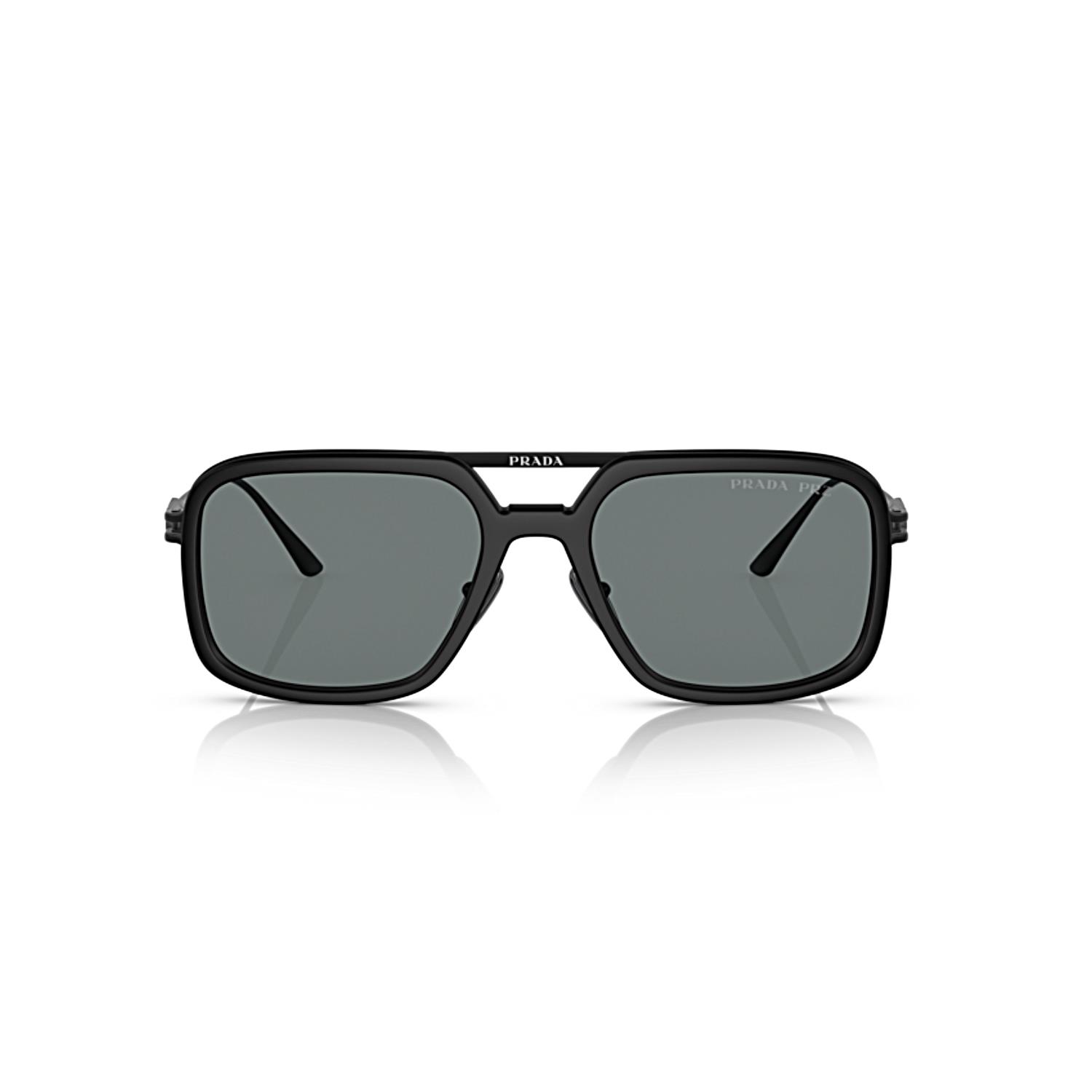 Prada PR 57ZS 1BO5Z1 55 Erkek Yastık Polarize Mat Siyah Metal Güneş Gözlüğü