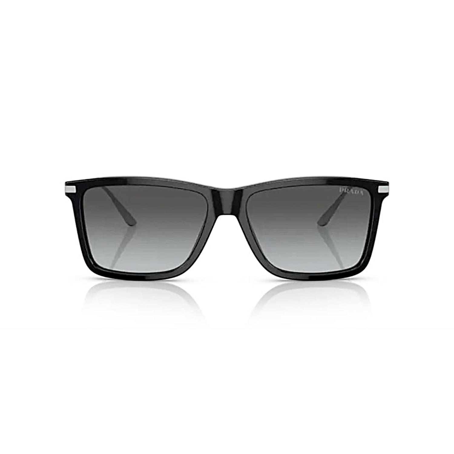 Prada PR 01ZS 1AB06T 58 Erkek Kare Siyah Kemik Güneş Gözlüğü