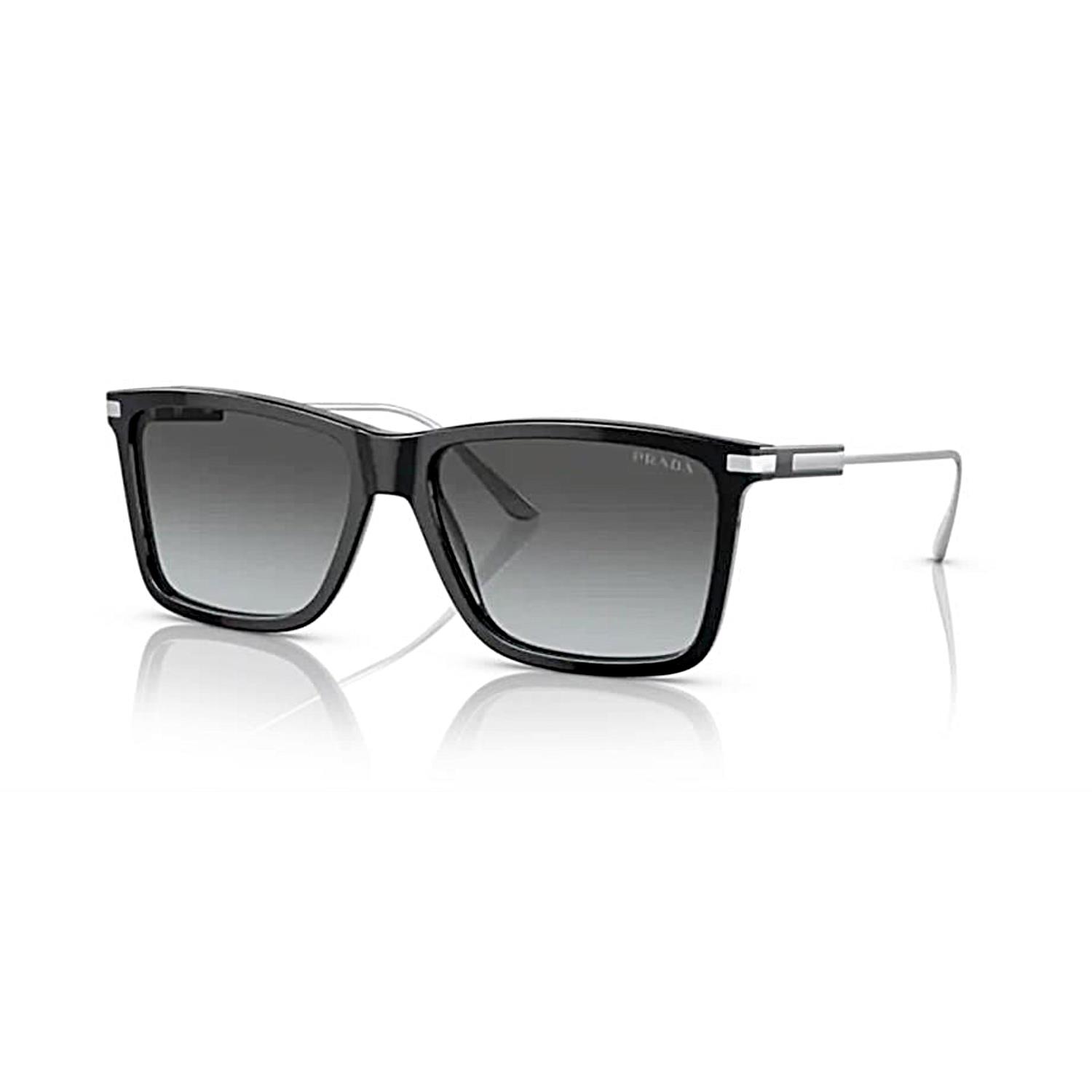 Prada PR 01ZS 1AB06T 58 Erkek Kare Siyah Kemik Güneş Gözlüğü