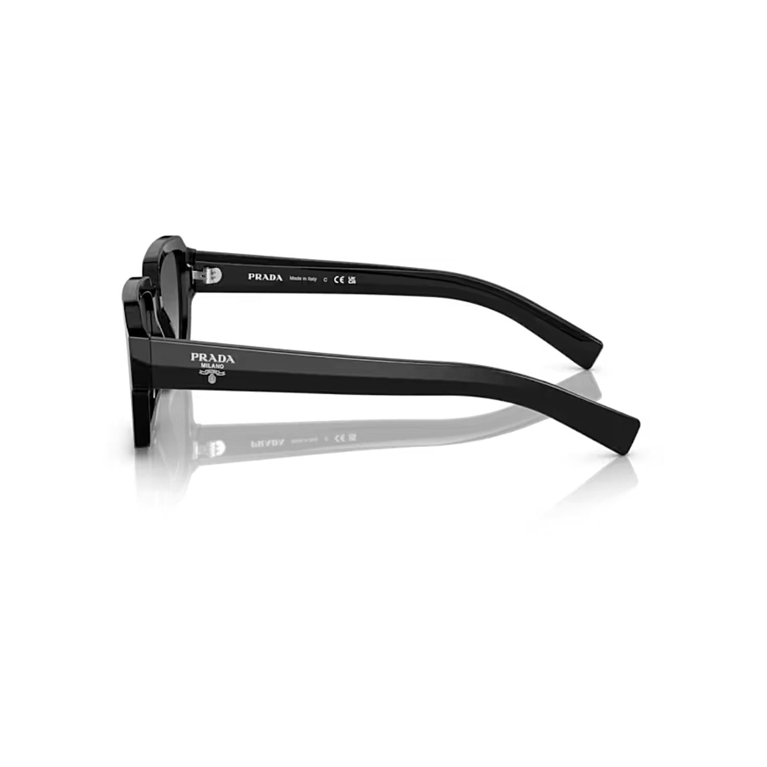 Prada PR 02ZS 1AB06T 52 Unisex Kare Siyah Kemik Güneş Gözlüğü