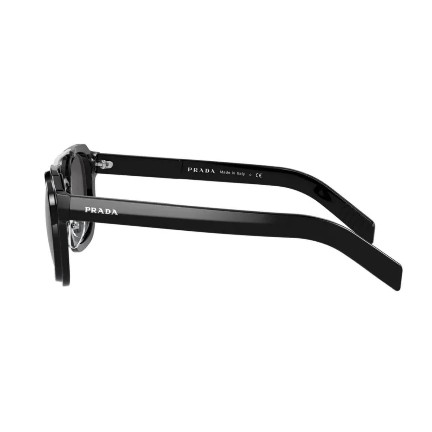 Prada PR 07WS 1AB5S0 50 Unisex Kare Siyah Kemik Güneş Gözlüğü