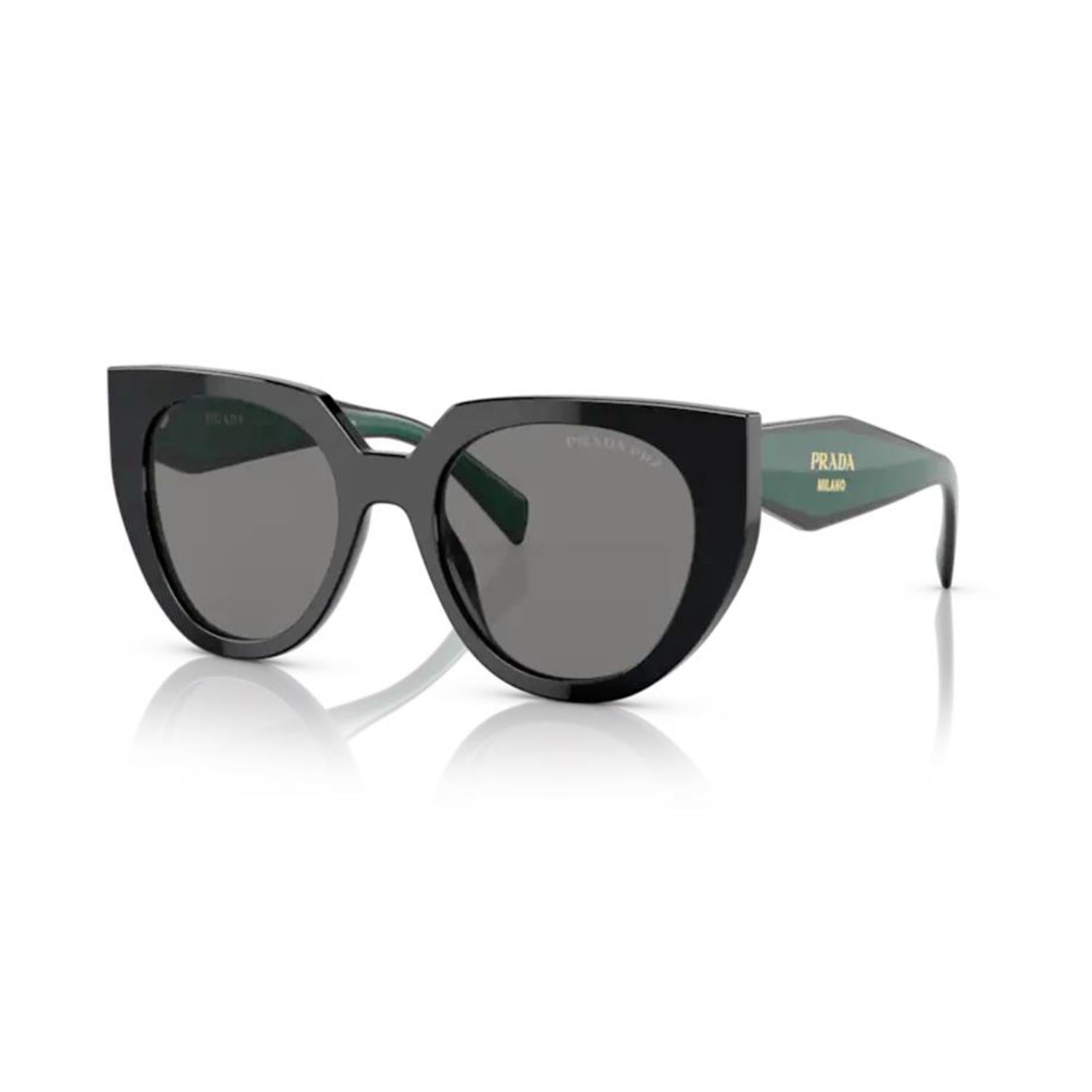Prada PR 14WS 1AB5Z1 52 Kadın Oval Siyah Kemik Güneş Gözlüğü