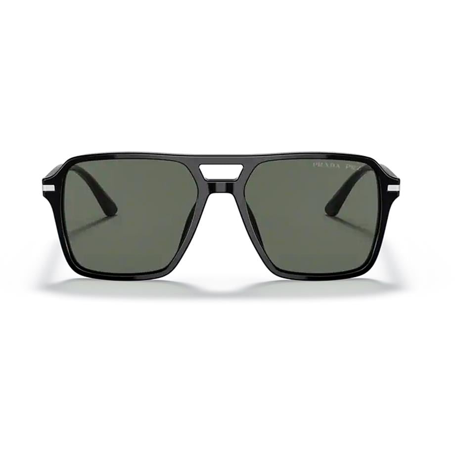 Prada PR 20YS 1AB03R 55 Polarize Erkek Kare Siyah Kemik Güneş Gözlüğü