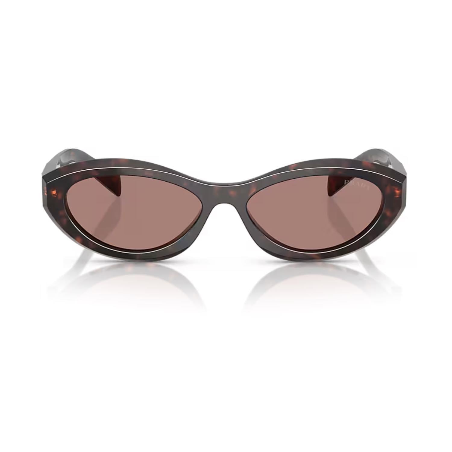 Prada PR 26ZS 17N60B 55 Kadın Oval Kırçıllı Kahverengi Kemik Güneş Gözlüğü