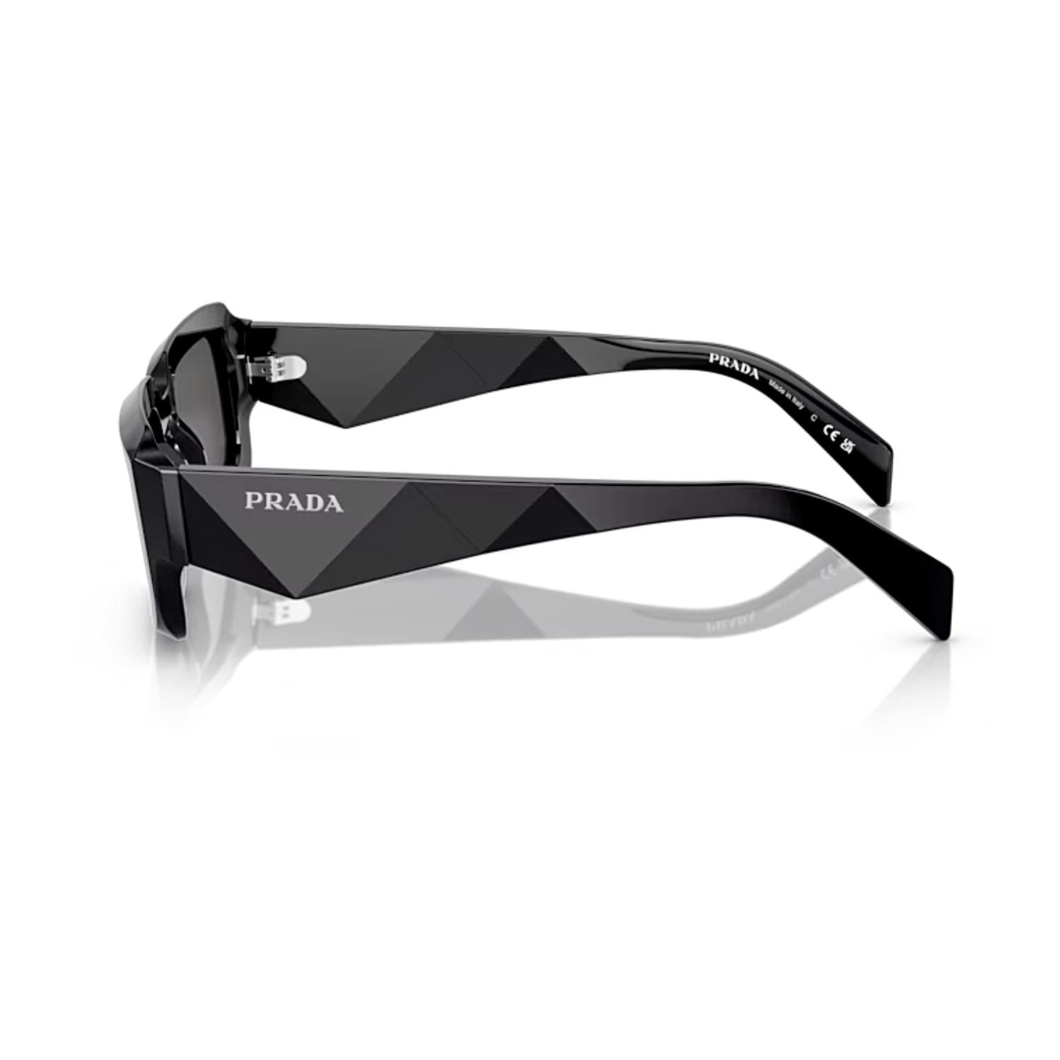Prada PR 27ZS 16K08Z 54 Unisex Geometrik Siyah Kemik Güneş Gözlüğü