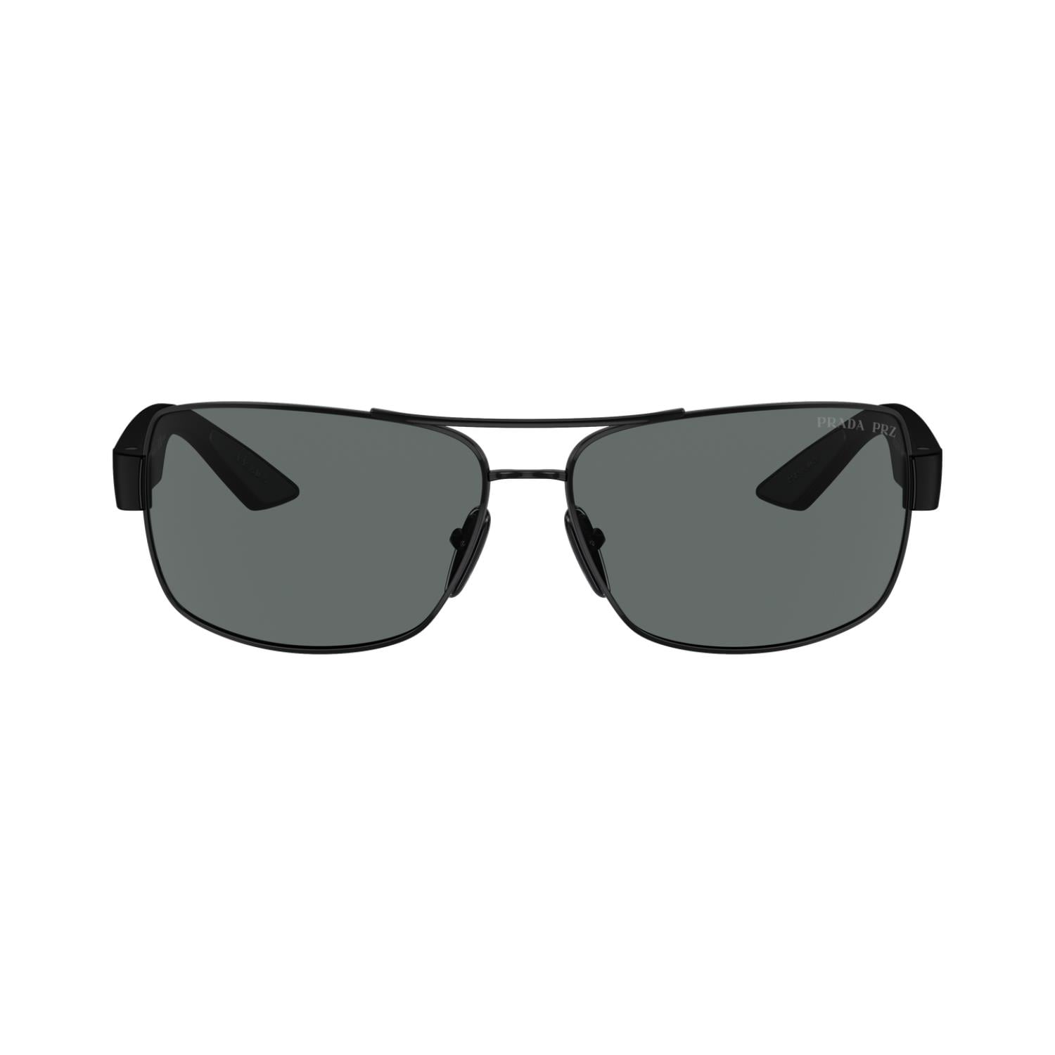 Prada PS 50ZS 1AB02G 65 Linea Rossa Polarize Erkek Yastık Siyah Metal Güneş Gözlüğü