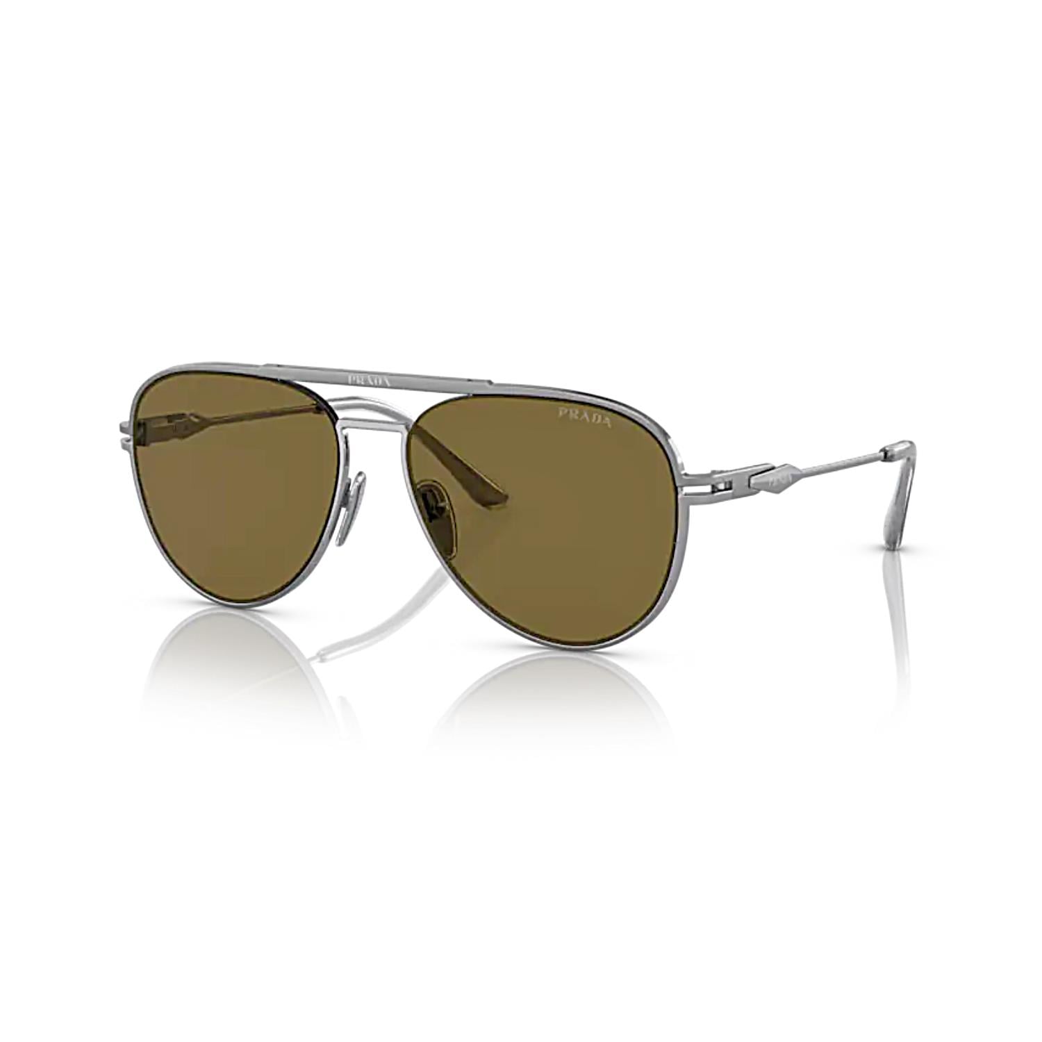 Prada PR 54ZS 16F01T 57 Erkek Damla Gri Metal Güneş Gözlüğü