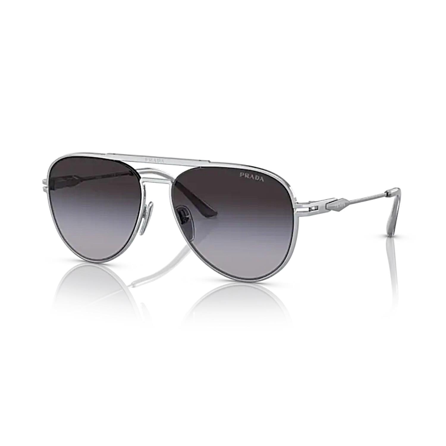 Prada PR 54ZS 1BC09S 57 Erkek Damla Gümüş Metal Güneş Gözlüğü
