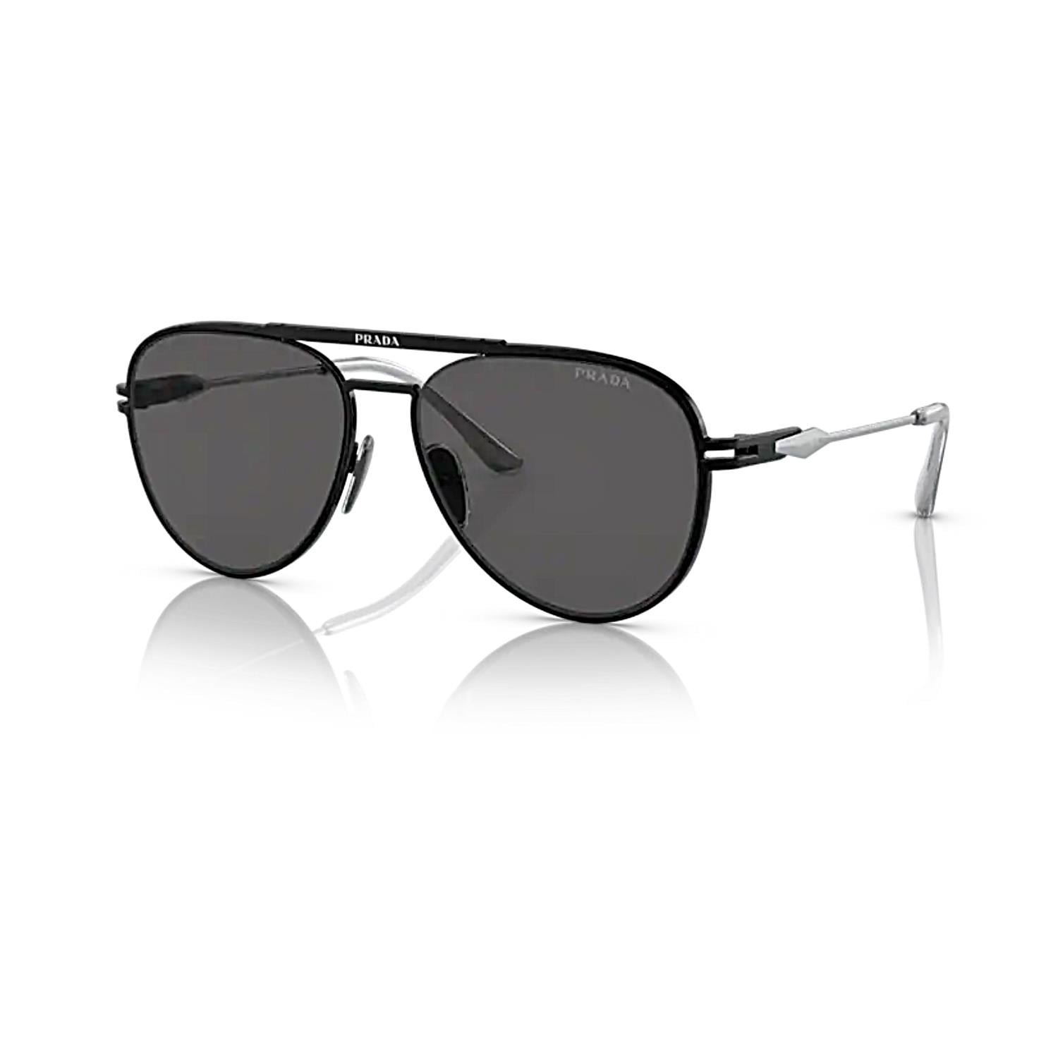 Prada PR 54ZS 1BO5S0 57 Erkek Damla Siyah Metal Güneş Gözlüğü