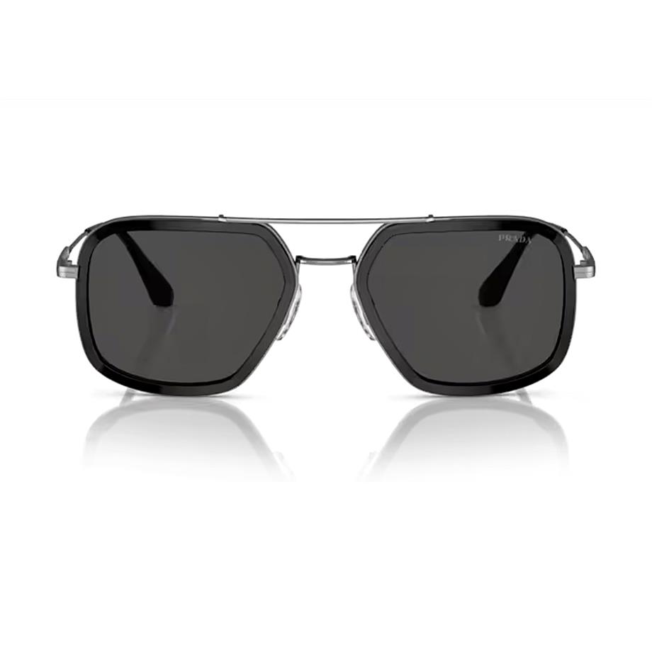 Prada PR 57XS M4Y5S0 54 Erkek Kare Siyah Kombine  Güneş Gözlüğü