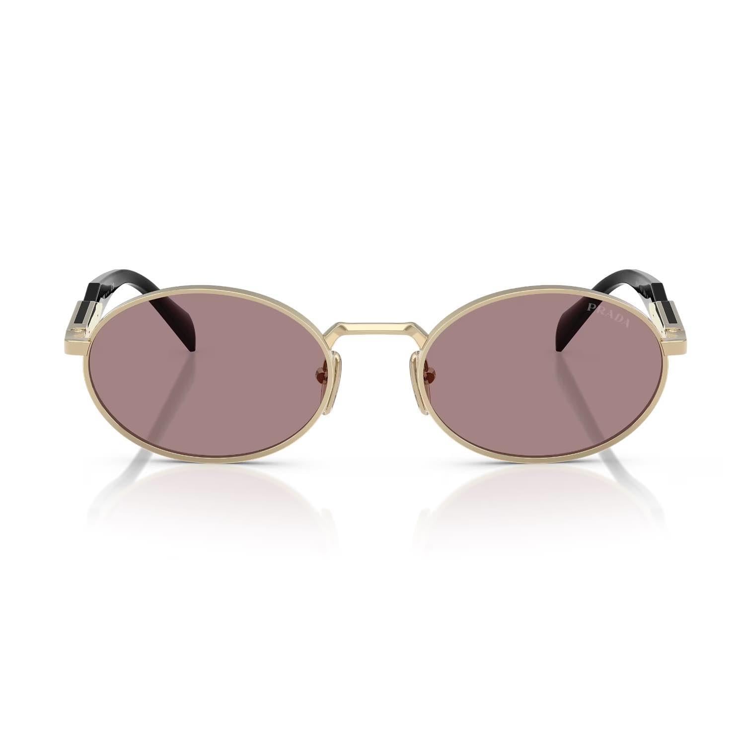 Prada PR 65ZS ZVN20I 55 Kadın Oval Gold Metal Güneş Gözlüğü