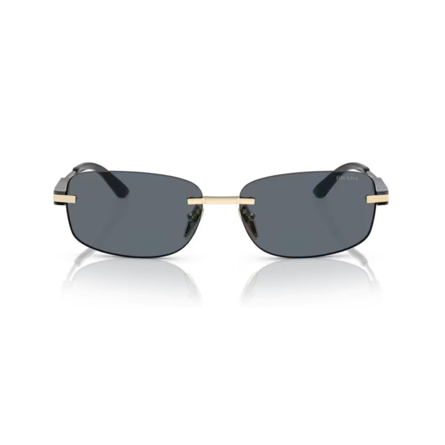 Prada PR 68ZS ZVN09T 60 Erkek Geometrik Gold Metal Çerçevesiz Güneş Gözlüğü