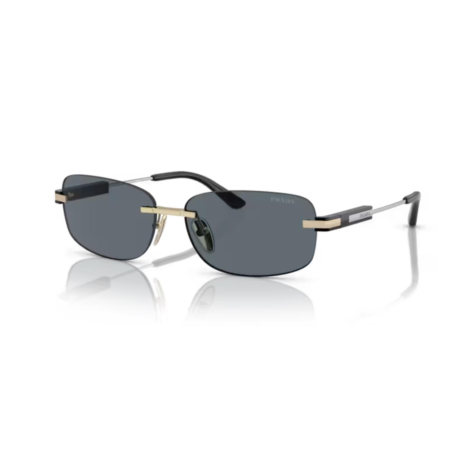 Prada PR 68ZS ZVN09T 60 Erkek Geometrik Gold Metal Çerçevesiz Güneş Gözlüğü