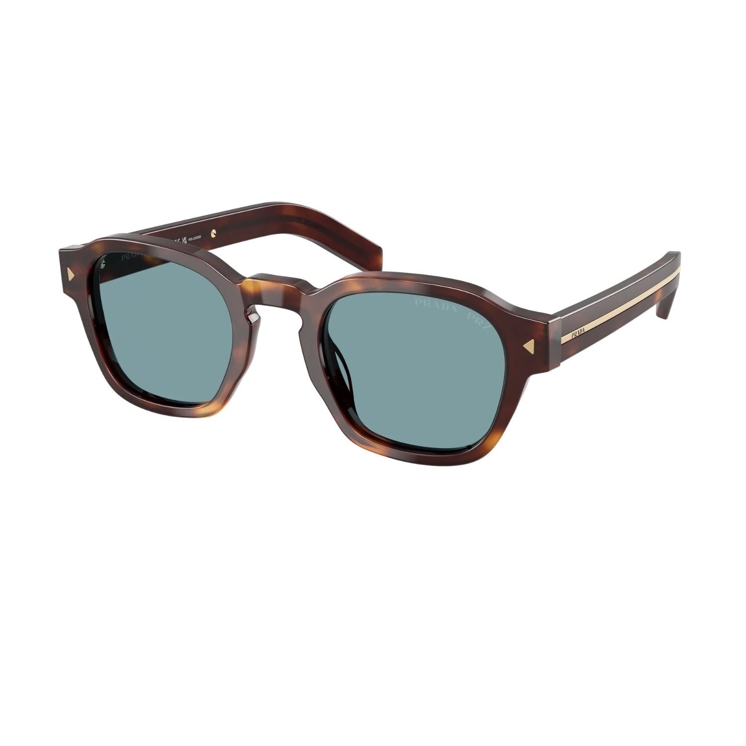 Prada PR A16S 15W04D 49 Unisex Polarize Geometrik Kırçıllı Kahverengi Kemik Güneş Gözlüğü