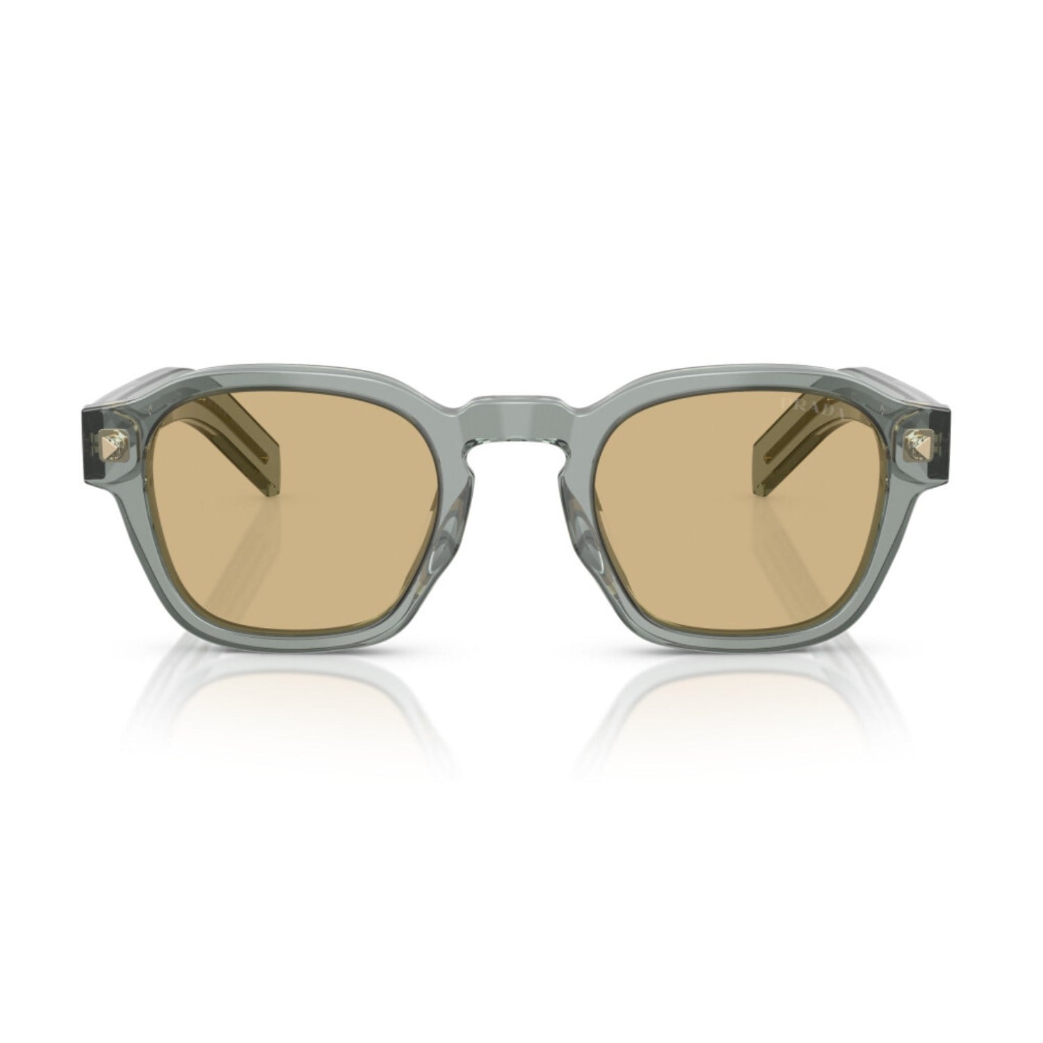 Prada PR A16S 21J70R 49 Unisex Geometrik Şeffaf Gri Kemik Güneş Gözlüğü