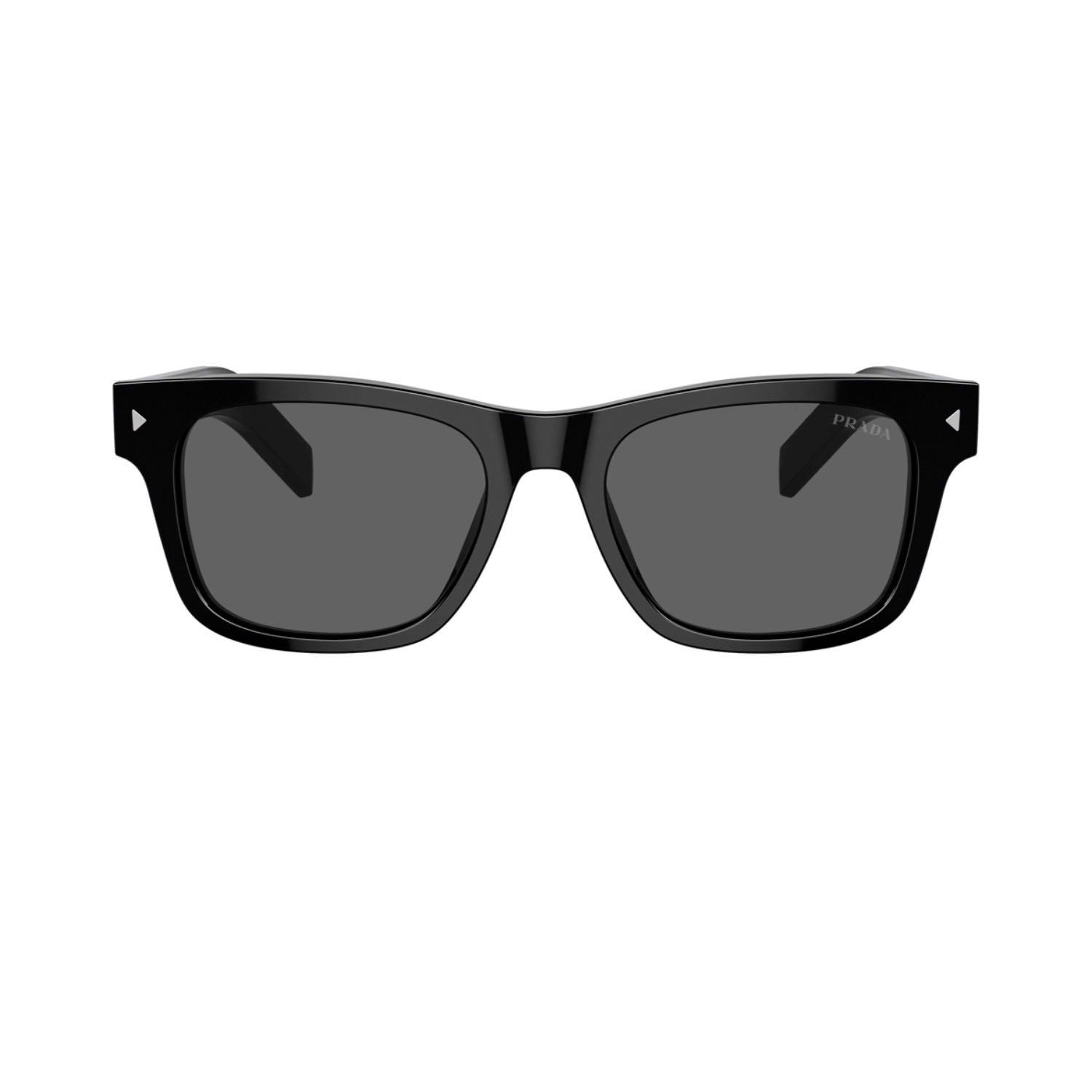 Prada PR A17S 16K731 54 Unisex Kare Siyah Kemik Güneş Gözlüğü