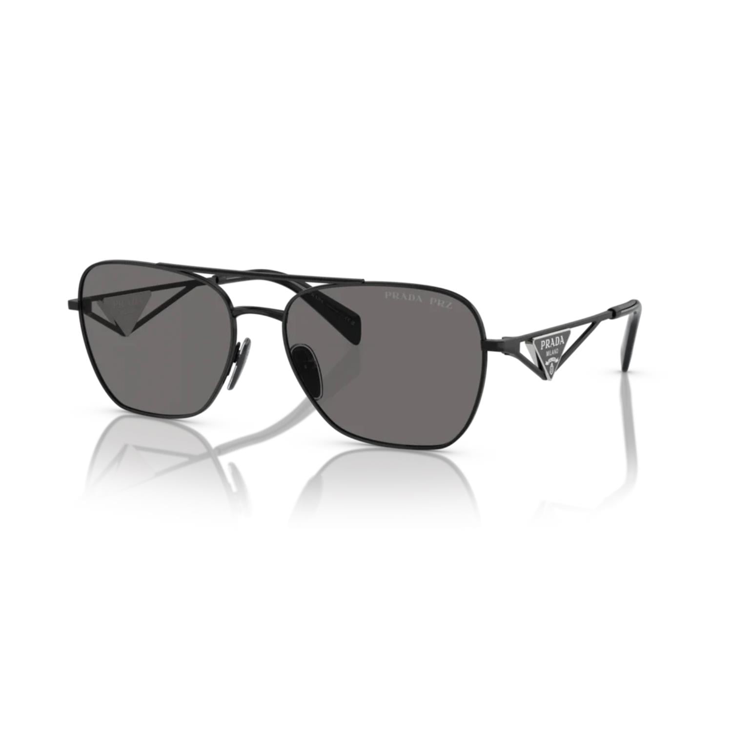 Prada PR A50S 1AB5Z1 59 Kadın Oval Füme Metal Güneş Gözlüğü