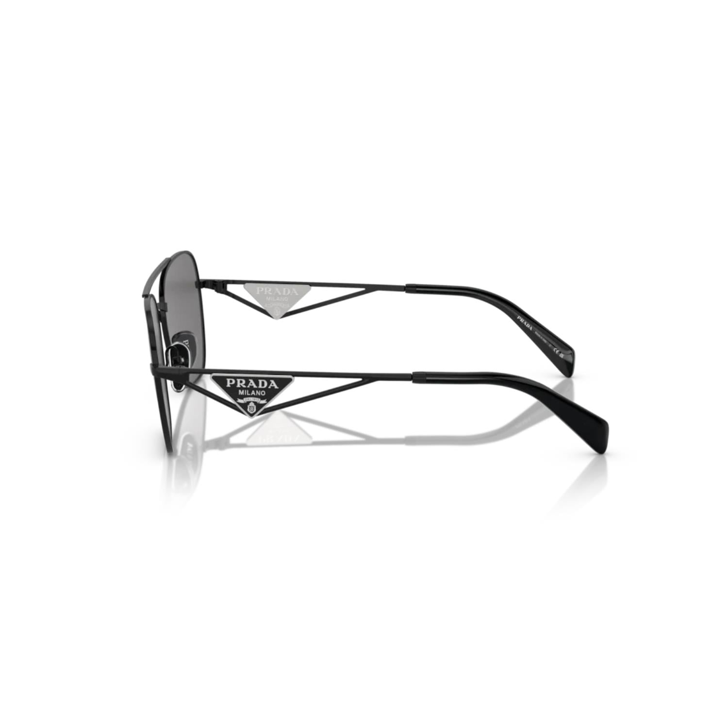 Prada PR A50S 1AB5Z1 59 Kadın Oval Füme Metal Güneş Gözlüğü