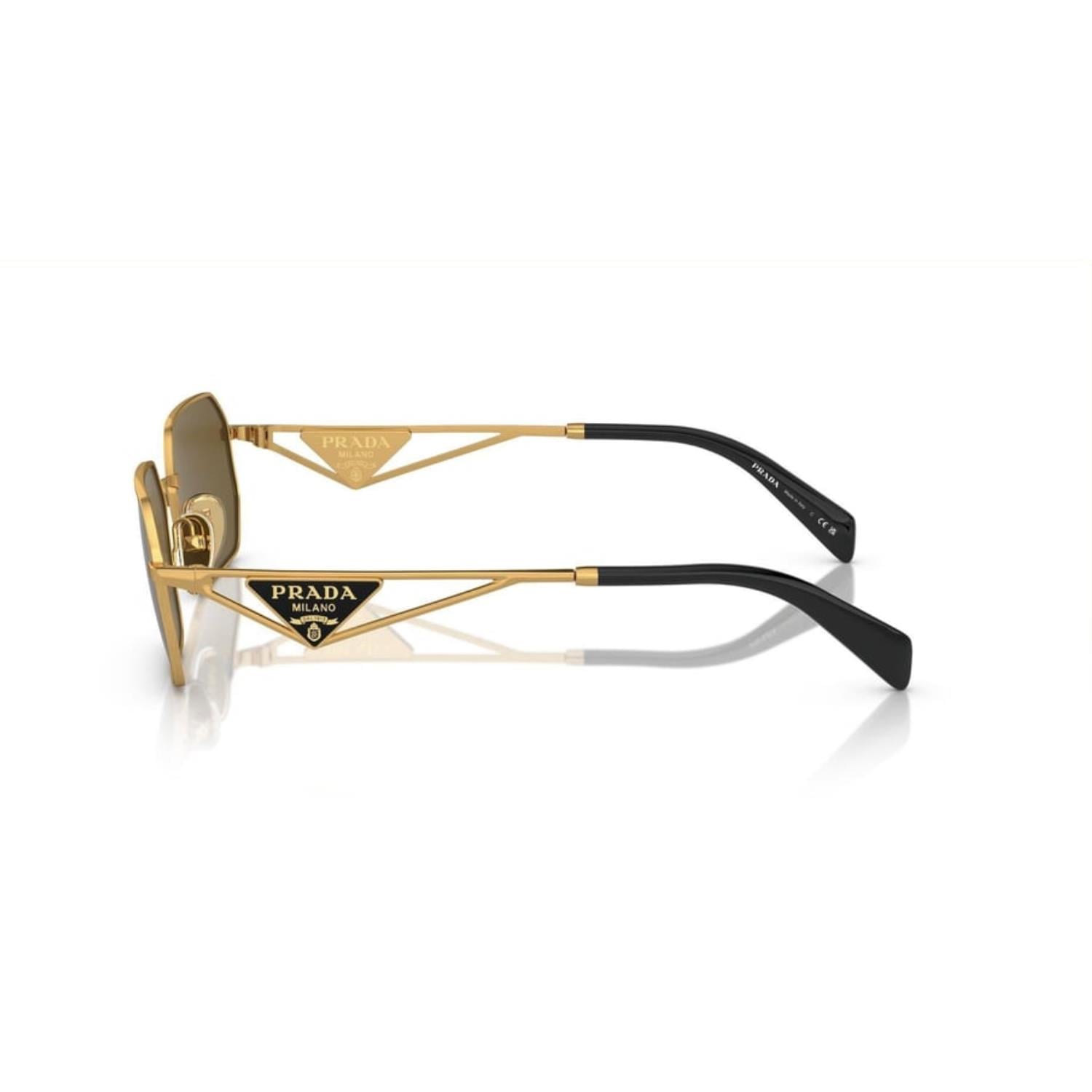 Prada PR A51S 15N01T 58 Kadın Geometrik Gold Metal Güneş Gözlüğü