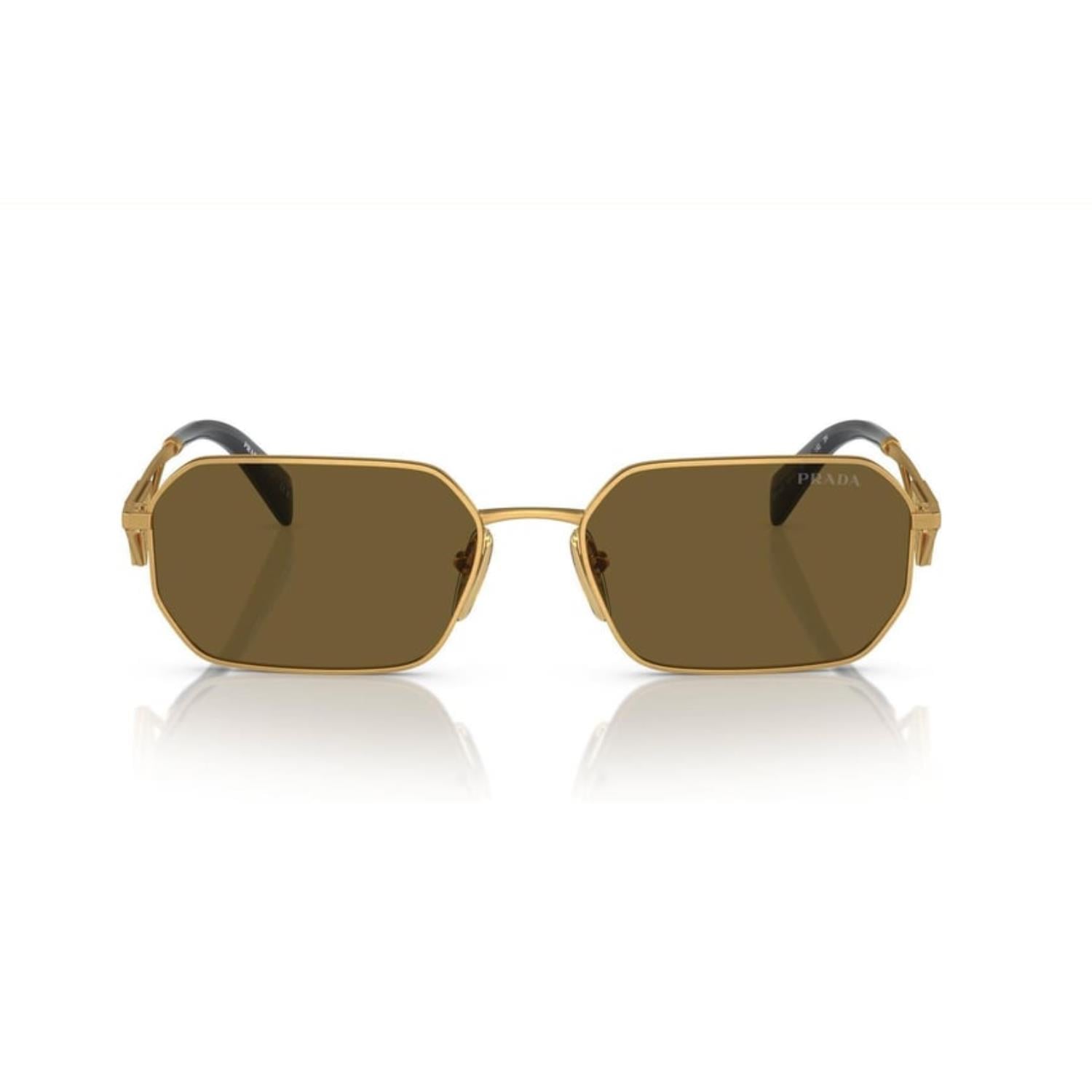 Prada PR A51S 15N01T 58 Kadın Geometrik Gold Metal Güneş Gözlüğü