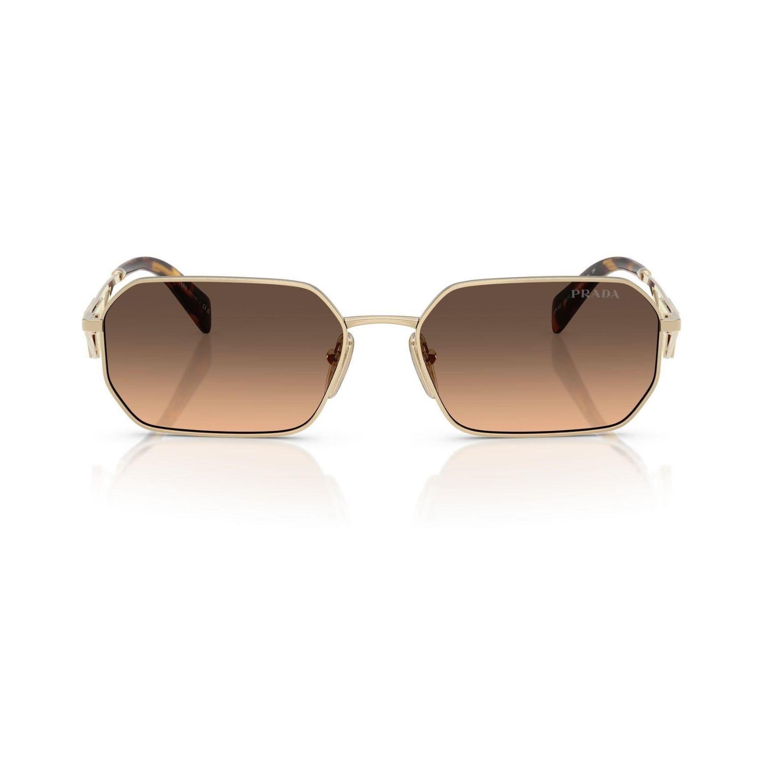 Prada PR A51S ZVN50C 58 Kadın Geometrik Gold Metal Güneş Gözlüğü