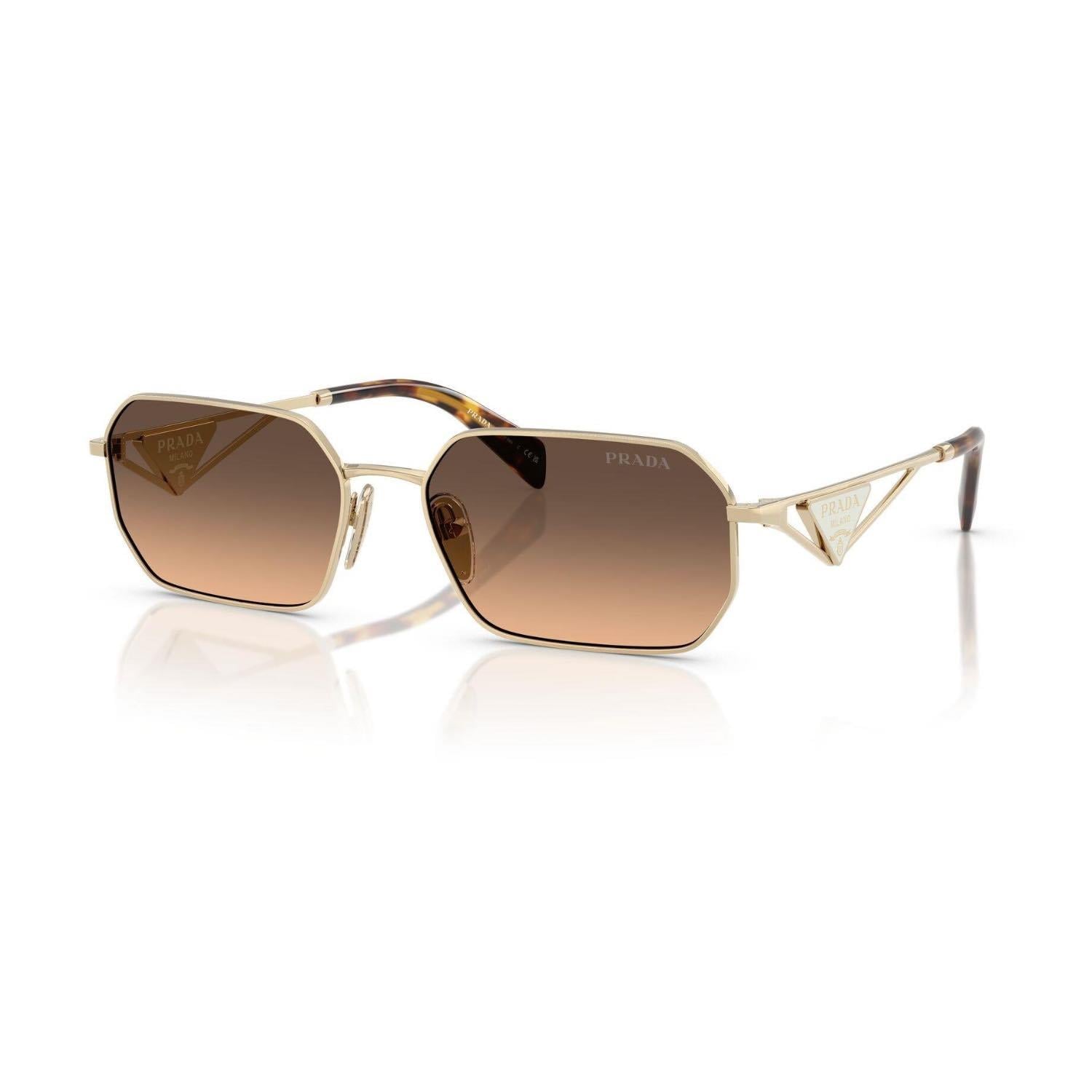 Prada PR A51S ZVN50C 58 Kadın Geometrik Gold Metal Güneş Gözlüğü