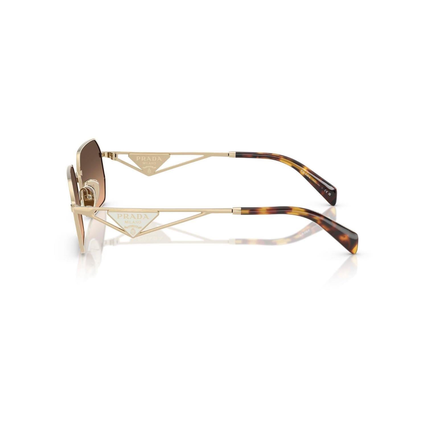 Prada PR A51S ZVN50C 58 Kadın Geometrik Gold Metal Güneş Gözlüğü