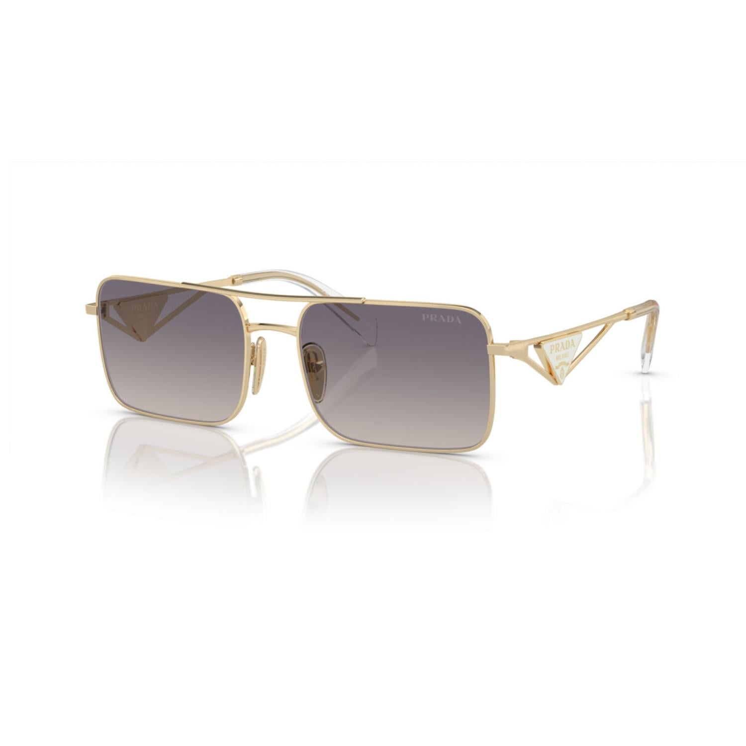 Prada PR A52S ZVN30C 56 Kadın Dikdörtgen Gold Metal Güneş Gözlüğü