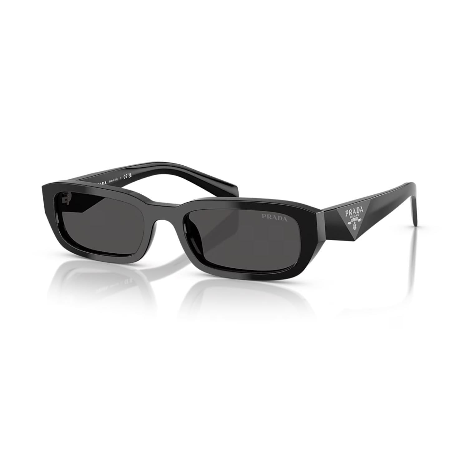 Prada PR B06S 16K08Z 53 Kadın Kare Siyah Kemik Güneş Gözlüğü