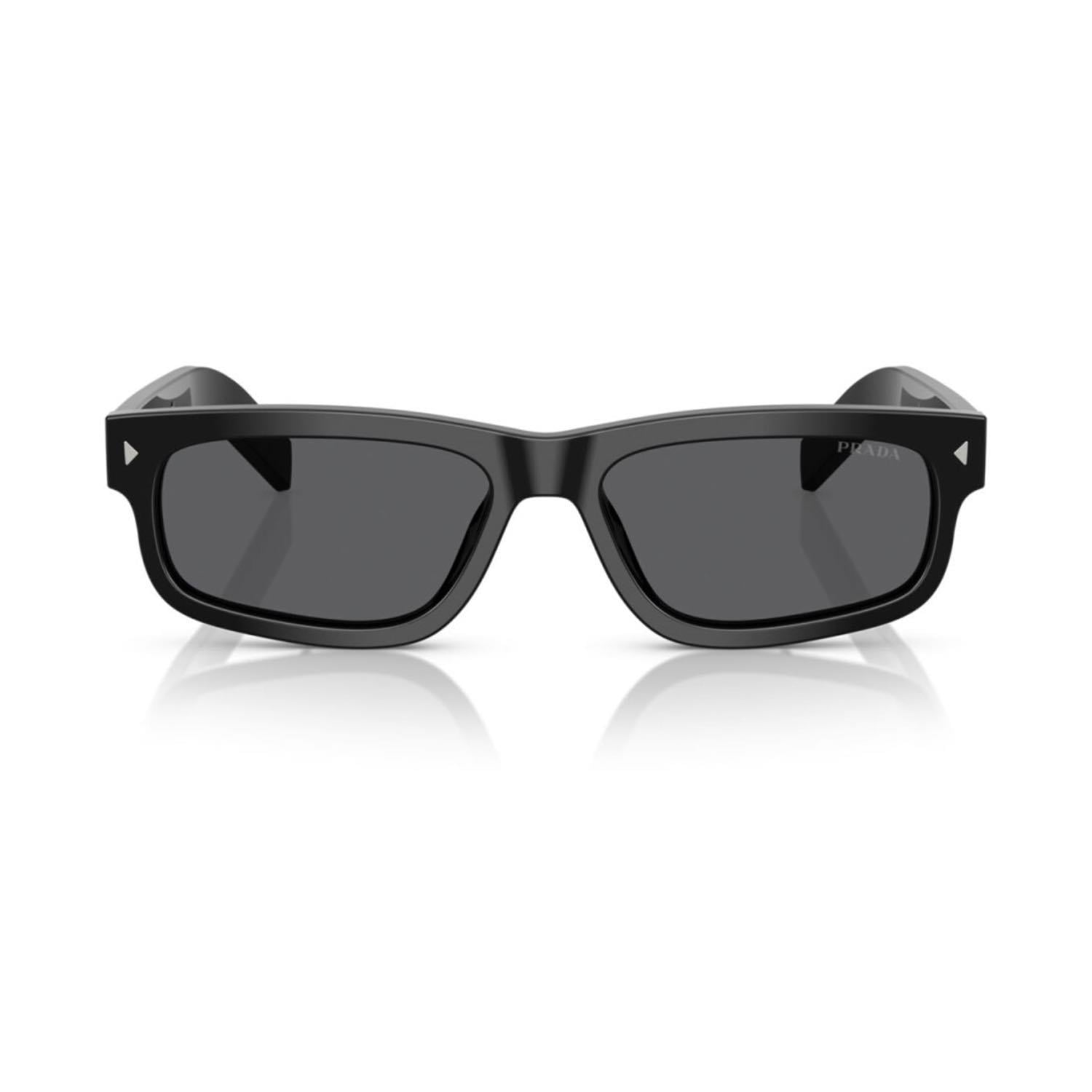 Prada PR B11S 16K731 55 Unisex Dikdörtgen Siyah Kemik Güneş Gözlüğü