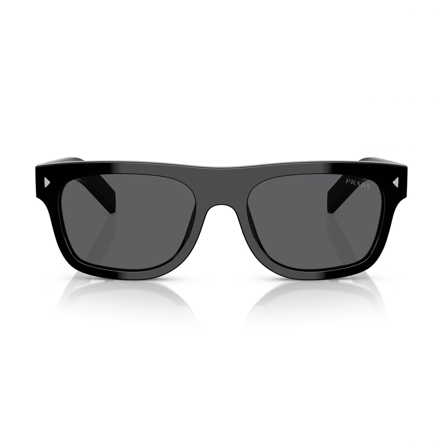 Prada PR B12S 16K731 55 Unisex Dikdörtgen Siyah Kemik Güneş Gözlüğü