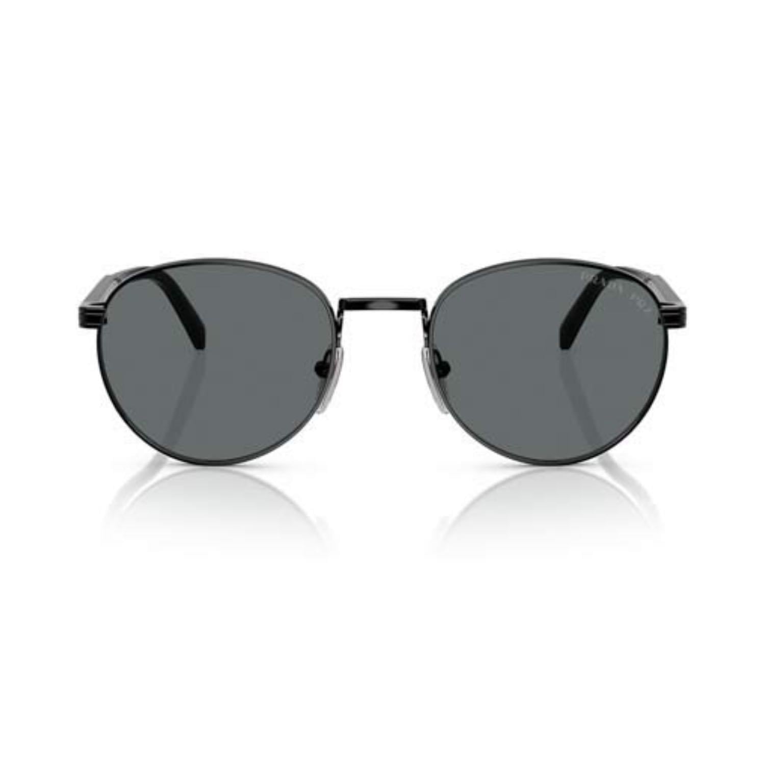 Prada PR B51S 1AB5Z1 53 Unisex Oval Siyah Metal Güneş Gözlüğü