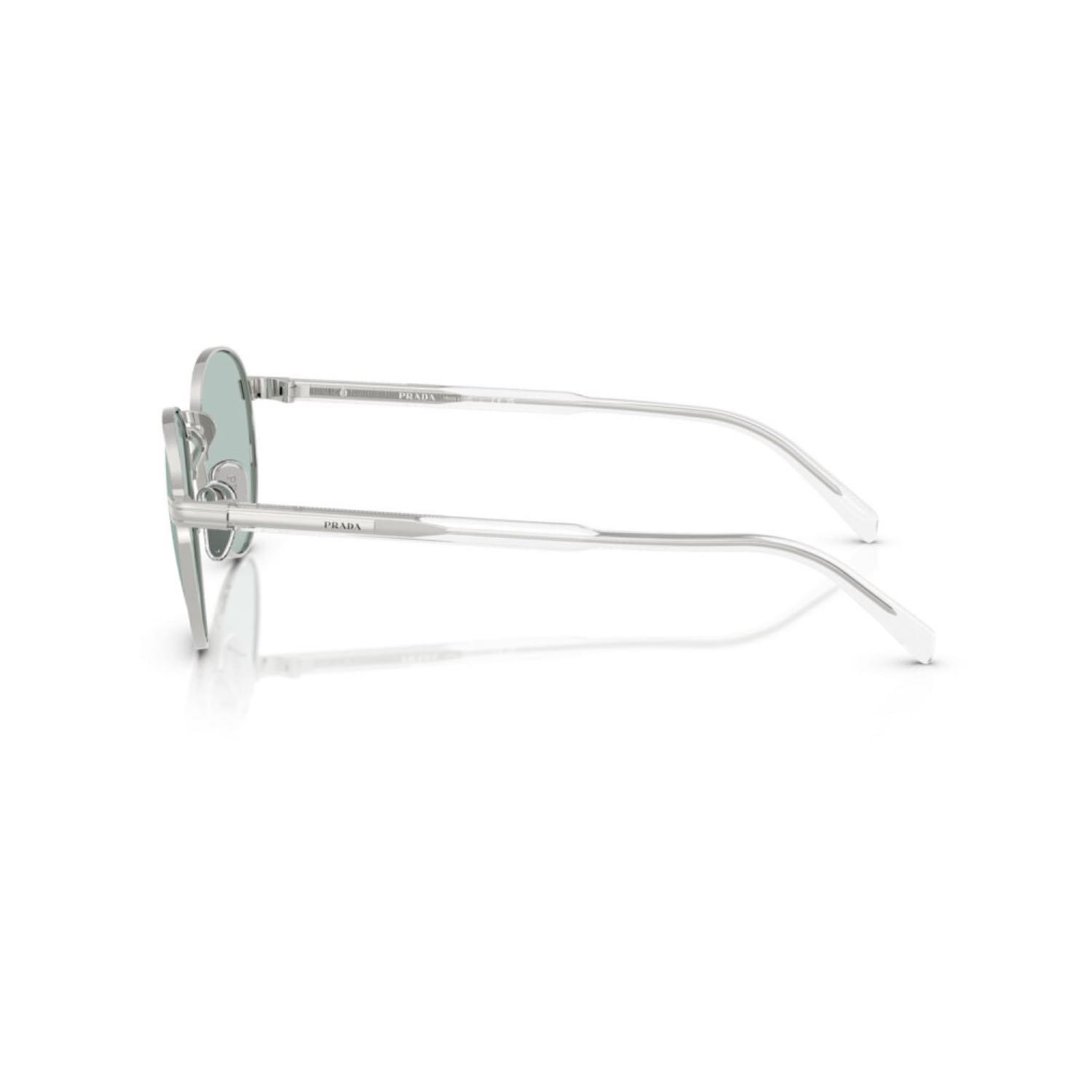 Prada PR B51S 1BC40N 53  Unisex Oval Gri Metal Güneş Gözlüğü