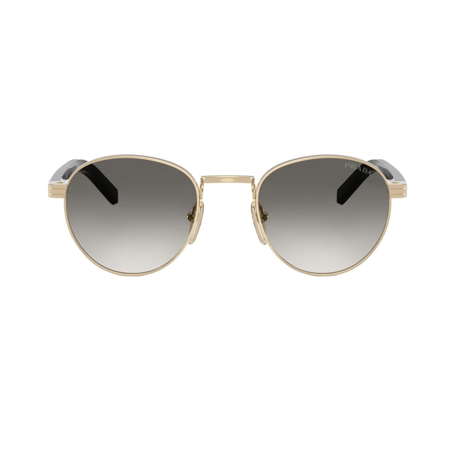 Prada PR B52S ZVN02C 49 Unisex Oval Gold Metal Güneş Gözlüğü