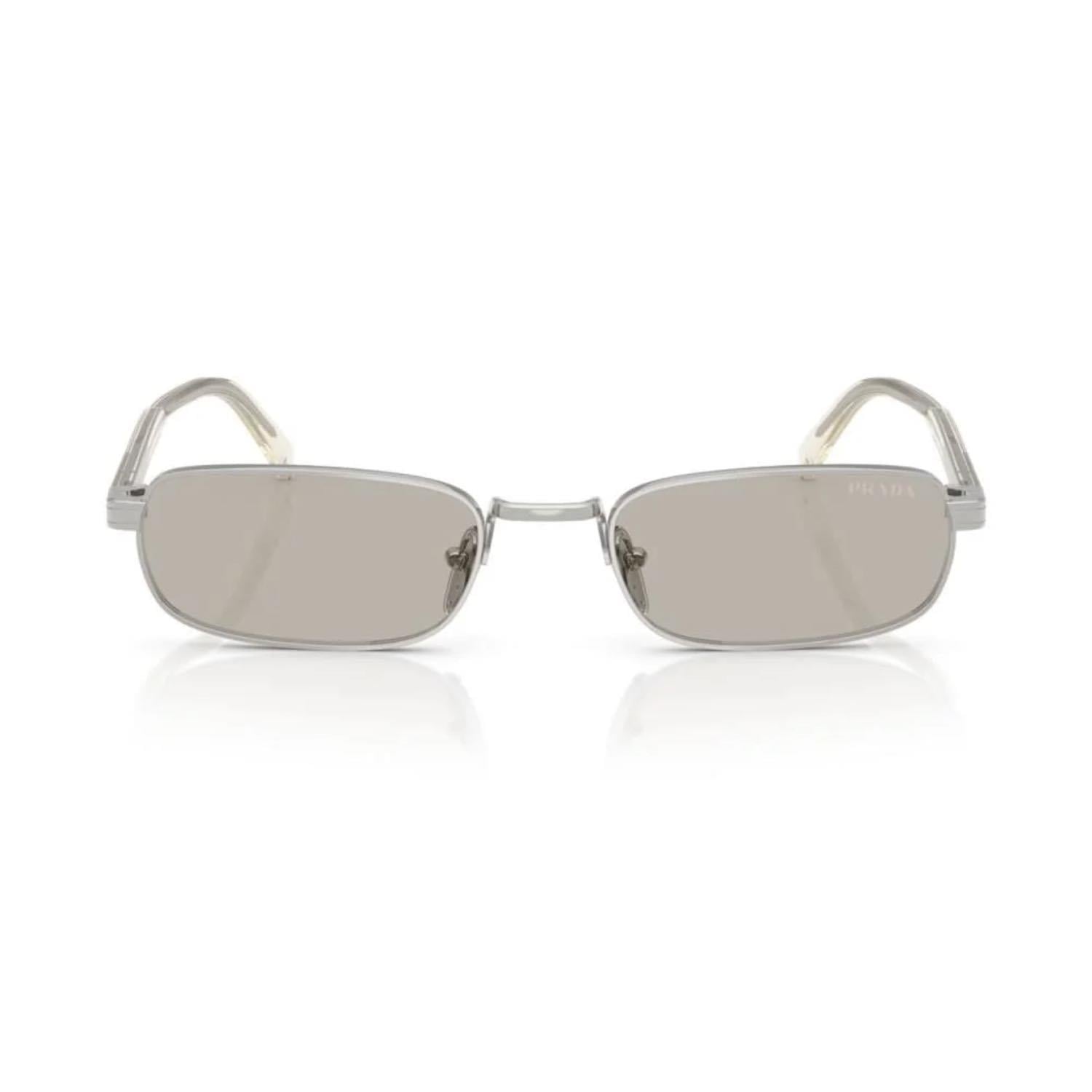 Prada PR B54S 1BC30P 54 Unisex Dikdörtgen Gri Metal Güneş Gözlüğü