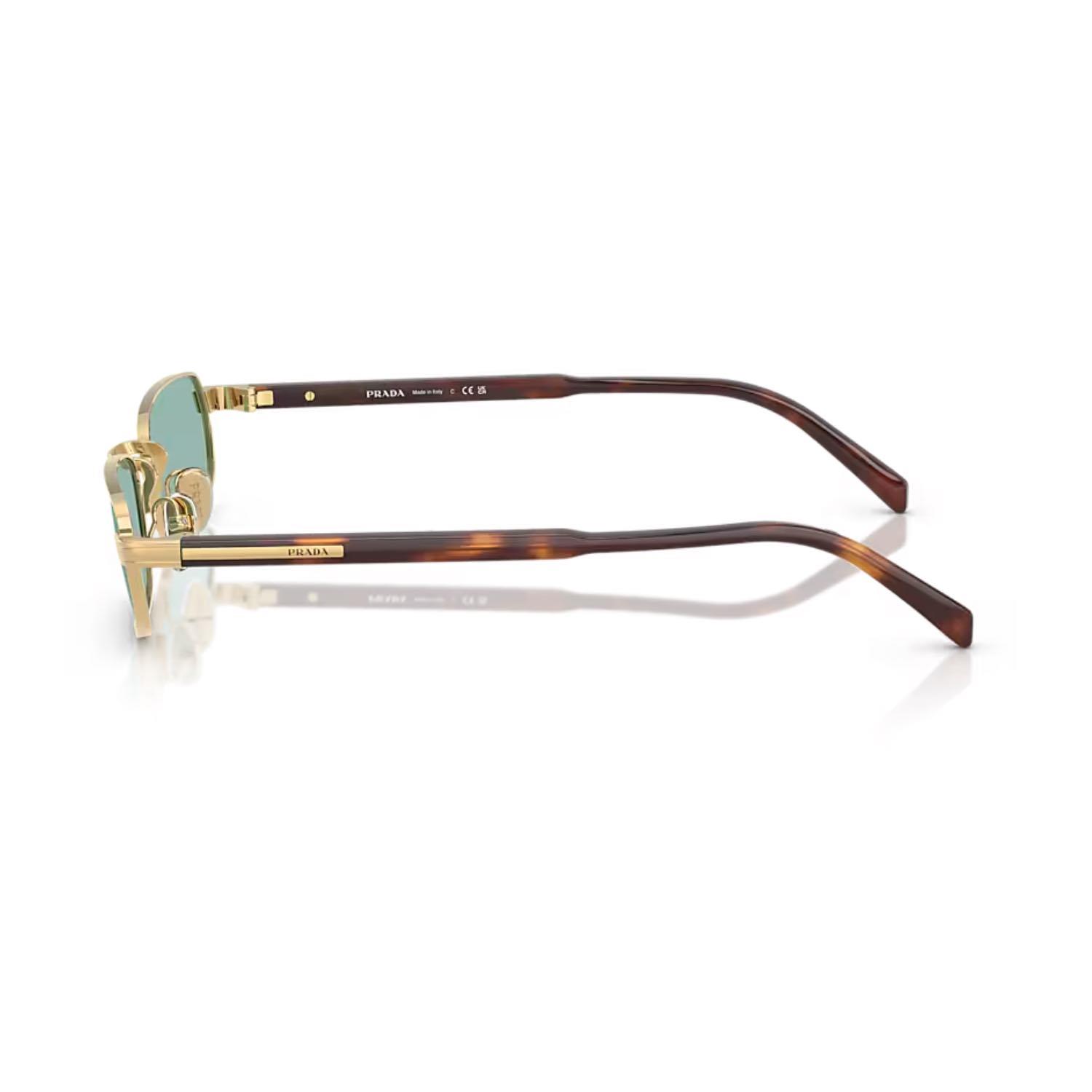 Prada PR B54S 5AK40K 54 Unisex Dikdörtgen Gold Metal Güneş Gözlüğü