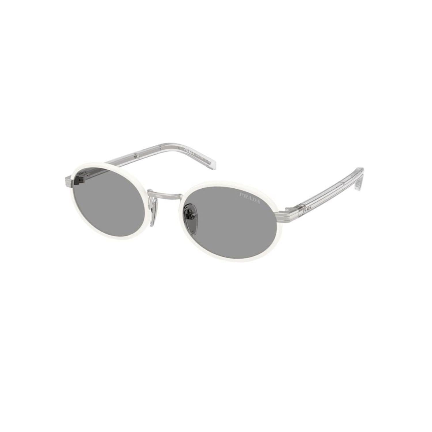 Prada PR B56S 23E50Q 52 Unisex Oval Beyaz Kombine Güneş Gözlüğü