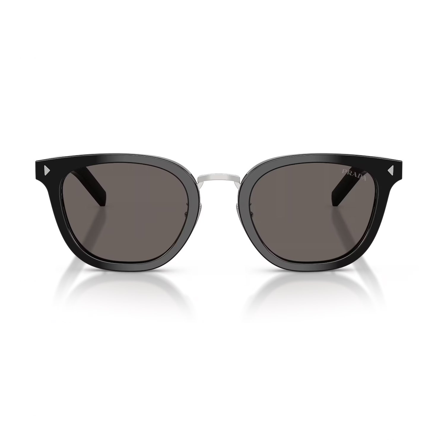 Prada PR C01SD 16K731 49 Unisex Aynalı Oval Siyah Kemik Güneş Gözlüğü