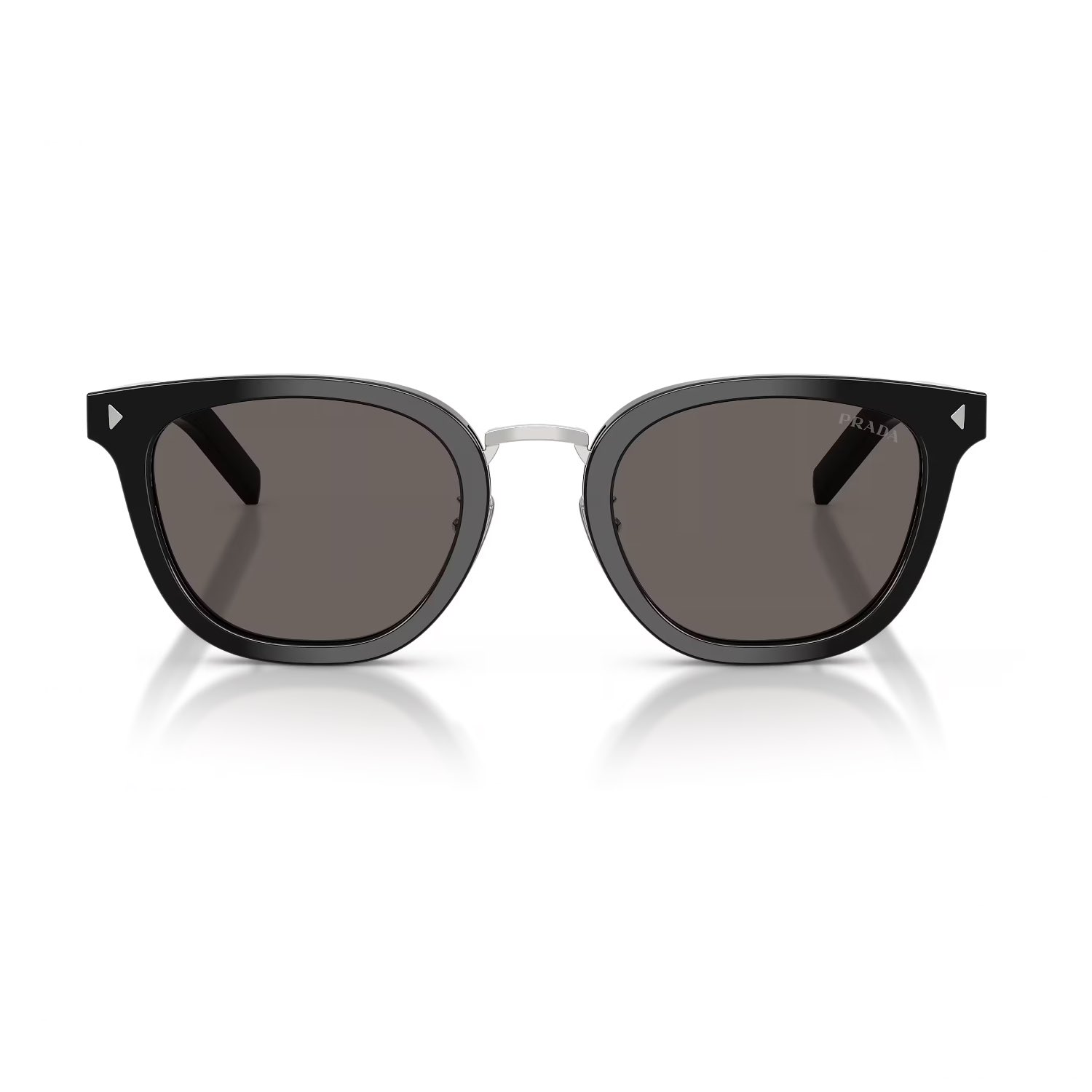 Prada PR C01SD 16K731 52  Unisex Aynalı Oval Siyah Kemik Güneş Gözlüğü